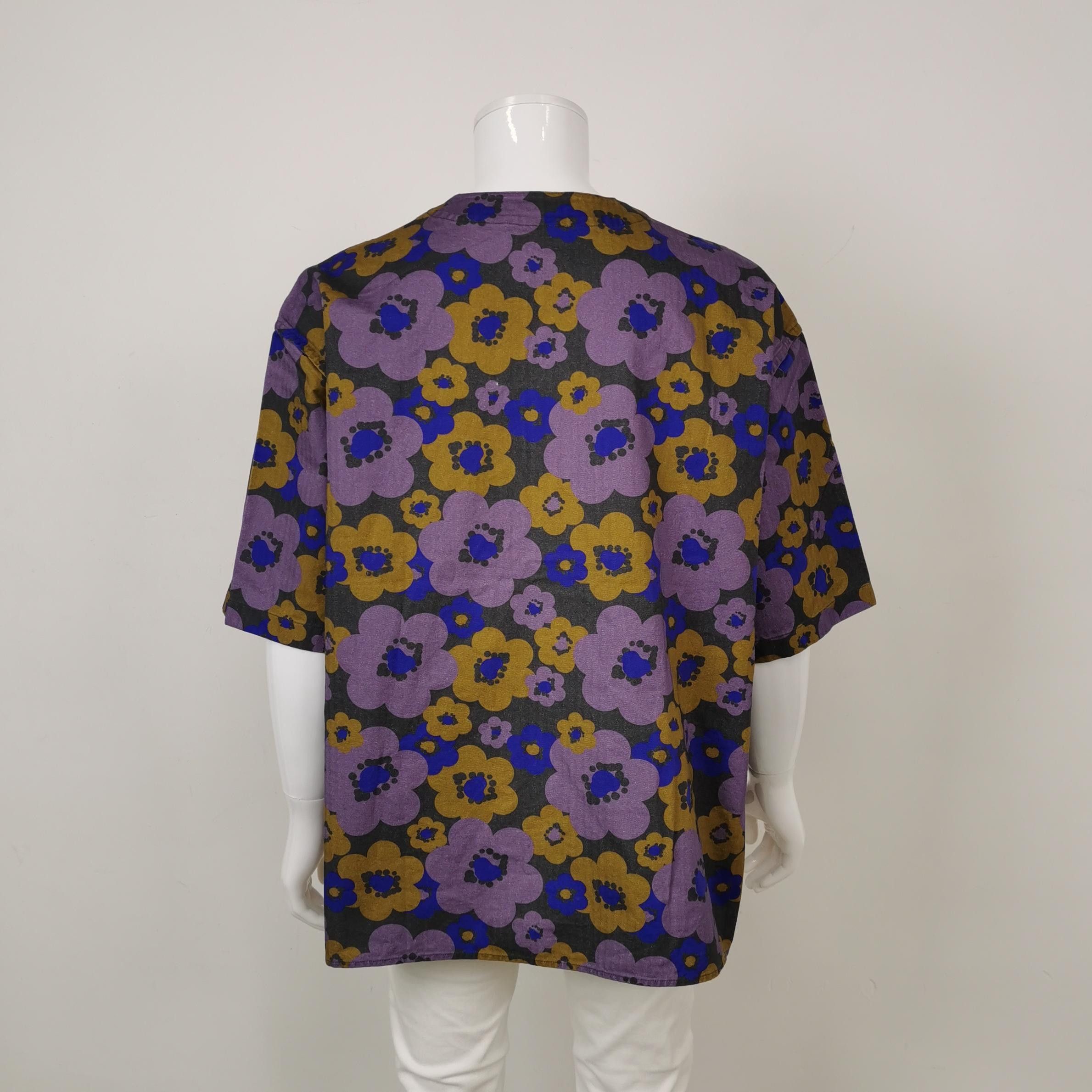 Acne Studios Acne Studios S Cotton Floral V-Neck Shirt Size US XS / EU 42 / 0 - 5 Thumbnail