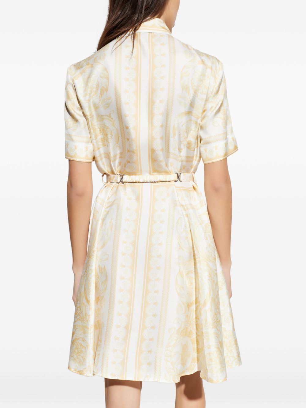 Versace BAROCCO PRINT SILK SHIRTDRESS Size S / US 4 / IT 40 - 4 Thumbnail