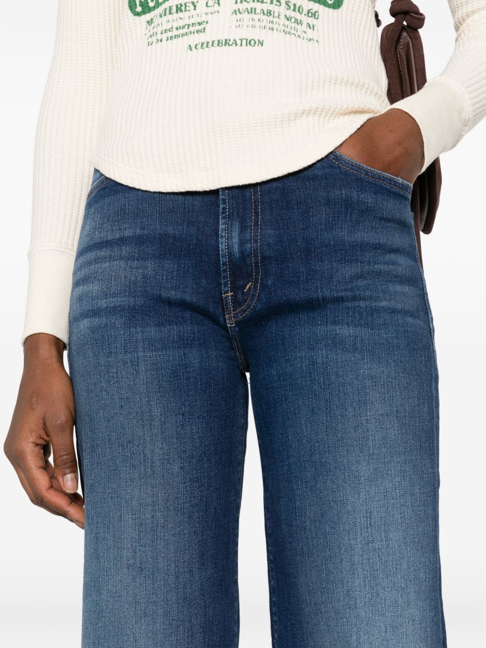 MOTHER THE HUSTLER ROLLER SNEAK DENIM JEANS Size 25" / US 0 / IT 36 - 4 Thumbnail
