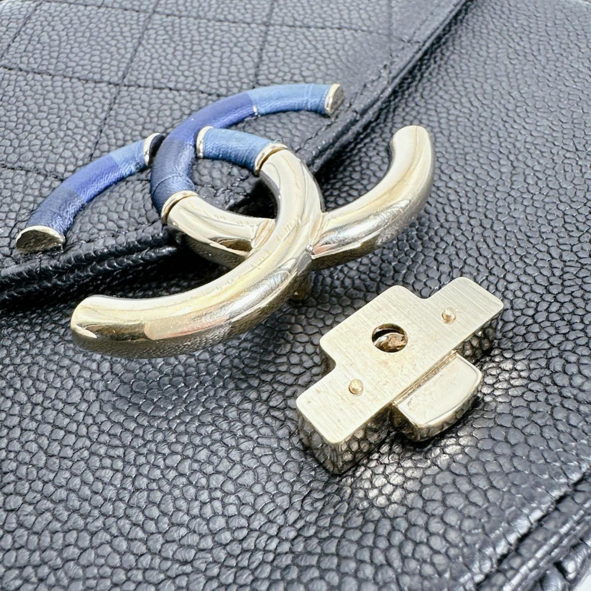 Chanel CHANEL Shoulder Bag, Chain Bag with Coco Mark, Matte Caviar Leather, A93659, Black Size ONE SIZE - 16 Thumbnail