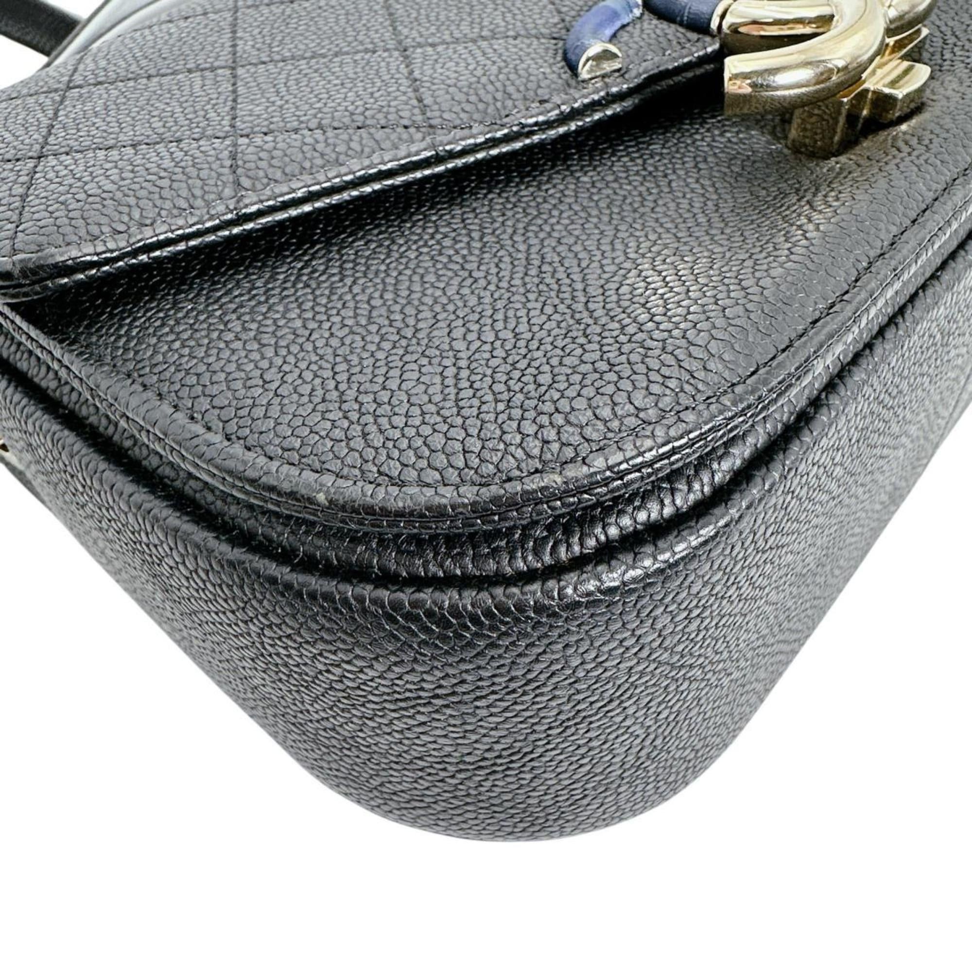 Chanel CHANEL Shoulder Bag, Chain Bag with Coco Mark, Matte Caviar Leather, A93659, Black Size ONE SIZE - 6 Thumbnail