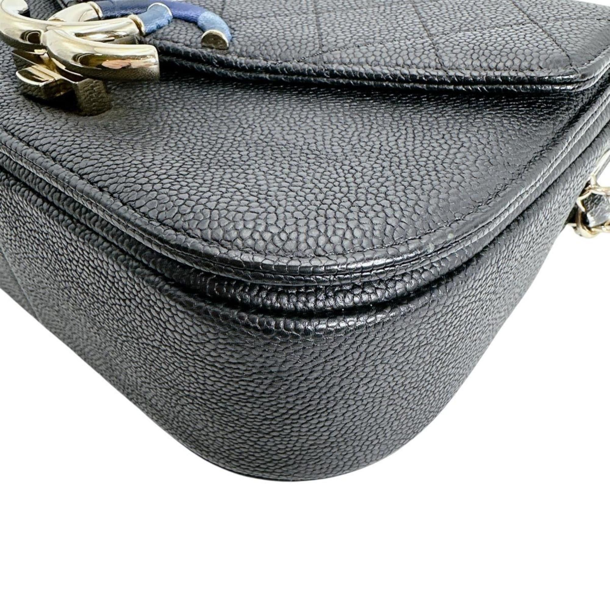 Chanel CHANEL Shoulder Bag, Chain Bag with Coco Mark, Matte Caviar Leather, A93659, Black Size ONE SIZE - 5 Thumbnail