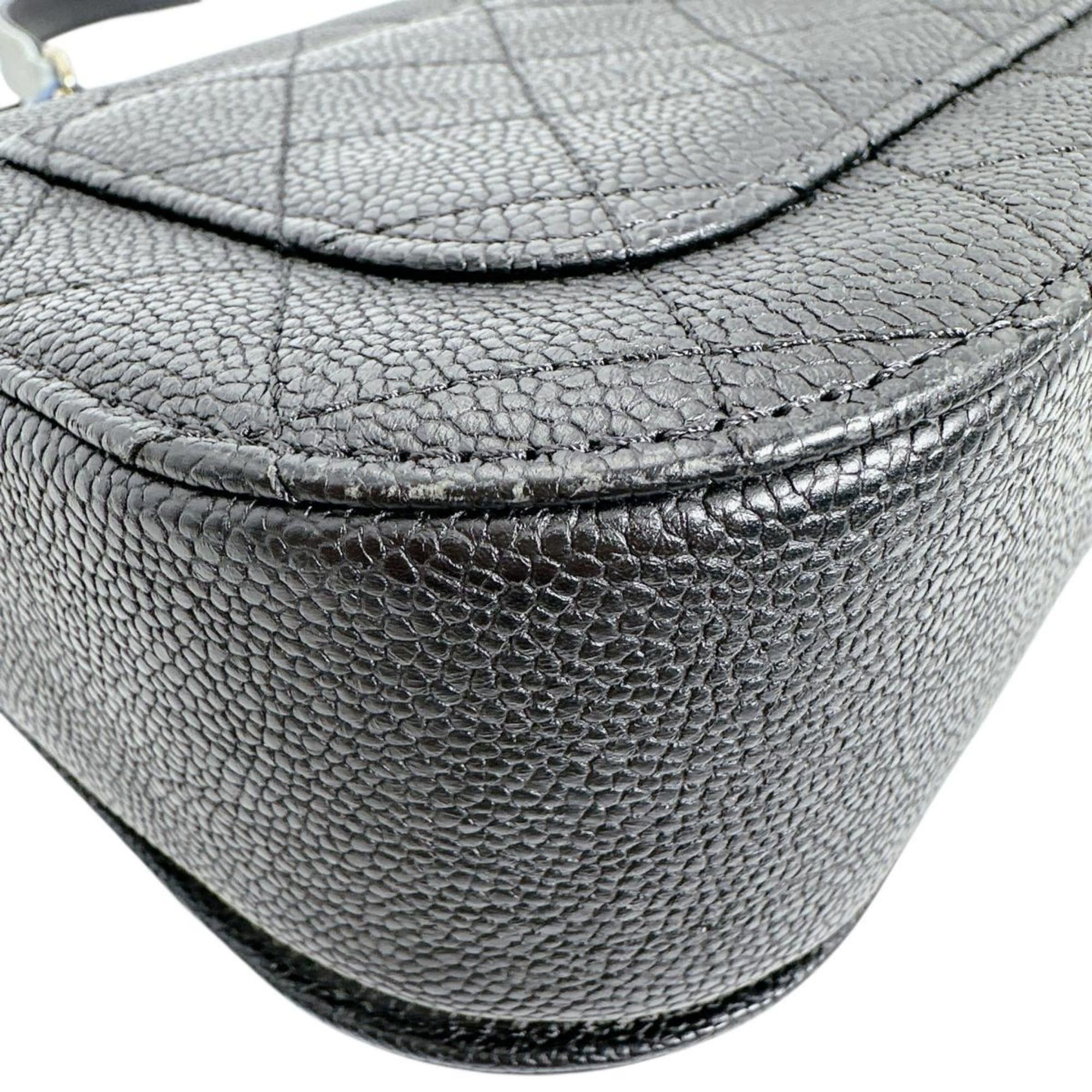 Chanel CHANEL Shoulder Bag, Chain Bag with Coco Mark, Matte Caviar Leather, A93659, Black Size ONE SIZE - 8 Thumbnail