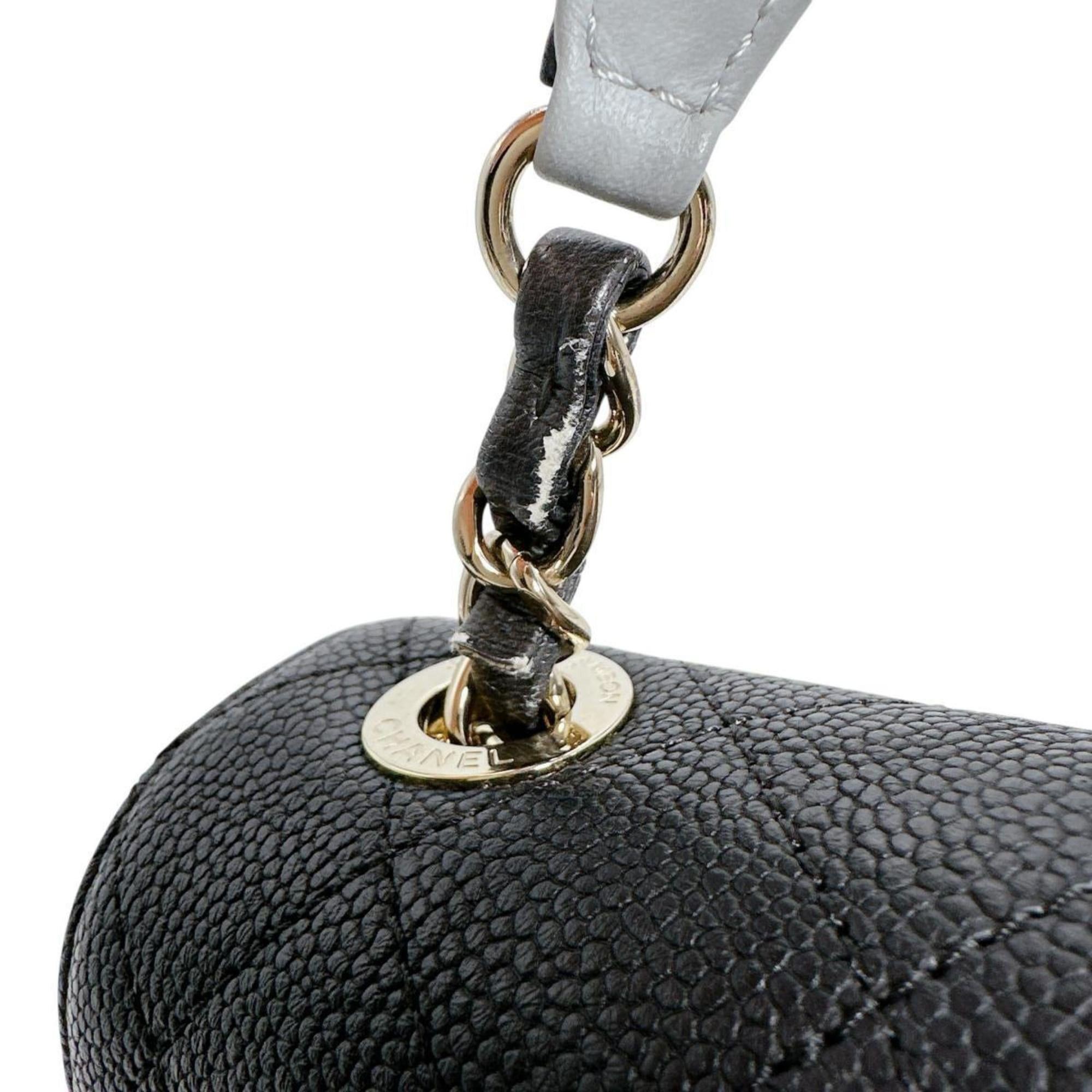 Chanel CHANEL Shoulder Bag, Chain Bag with Coco Mark, Matte Caviar Leather, A93659, Black Size ONE SIZE - 12 Thumbnail