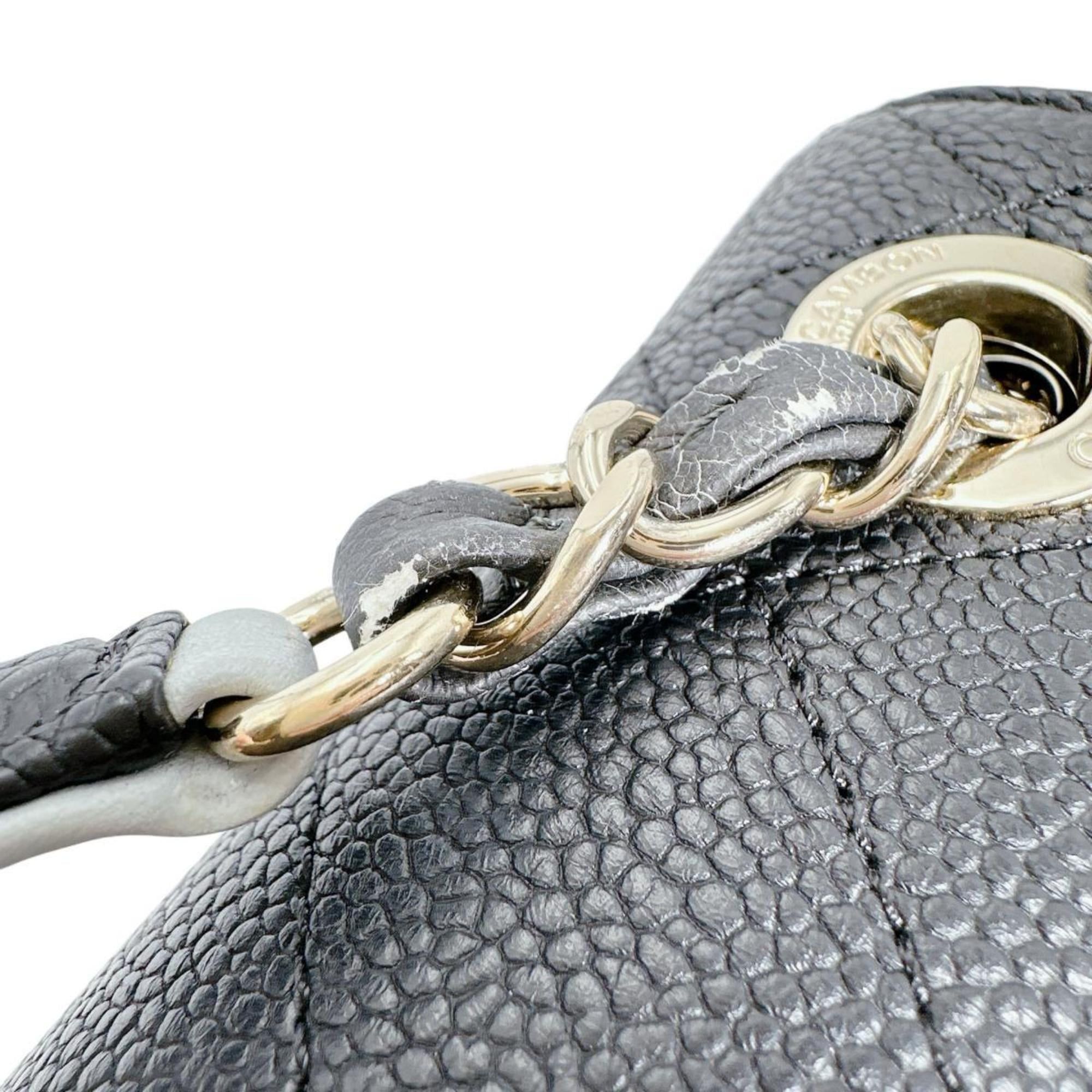 Chanel CHANEL Shoulder Bag, Chain Bag with Coco Mark, Matte Caviar Leather, A93659, Black Size ONE SIZE - 10 Thumbnail