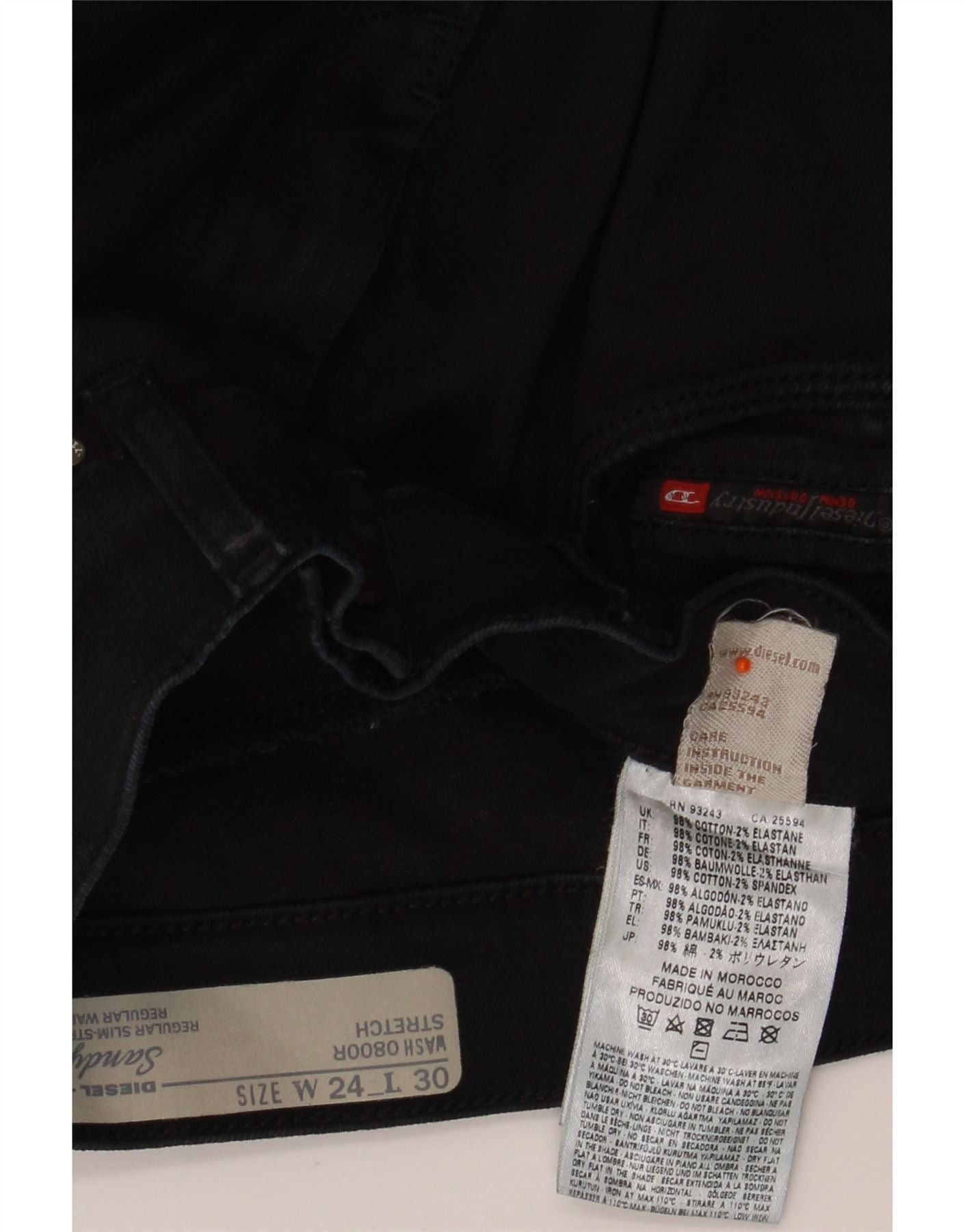 Diesel Womens Sandy Regular Slim Fit Straight Jeans W24 L30 Navy Bl Size 42" / US 20 - 3 Thumbnail