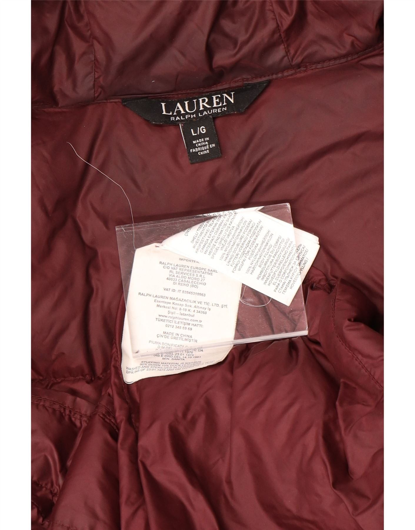 Ralph Lauren Womens Loose Fit Hooded Padded Jacket UK 16 Large Burgundy Size XL / US 12-14 / IT 48-50 - 3 Thumbnail