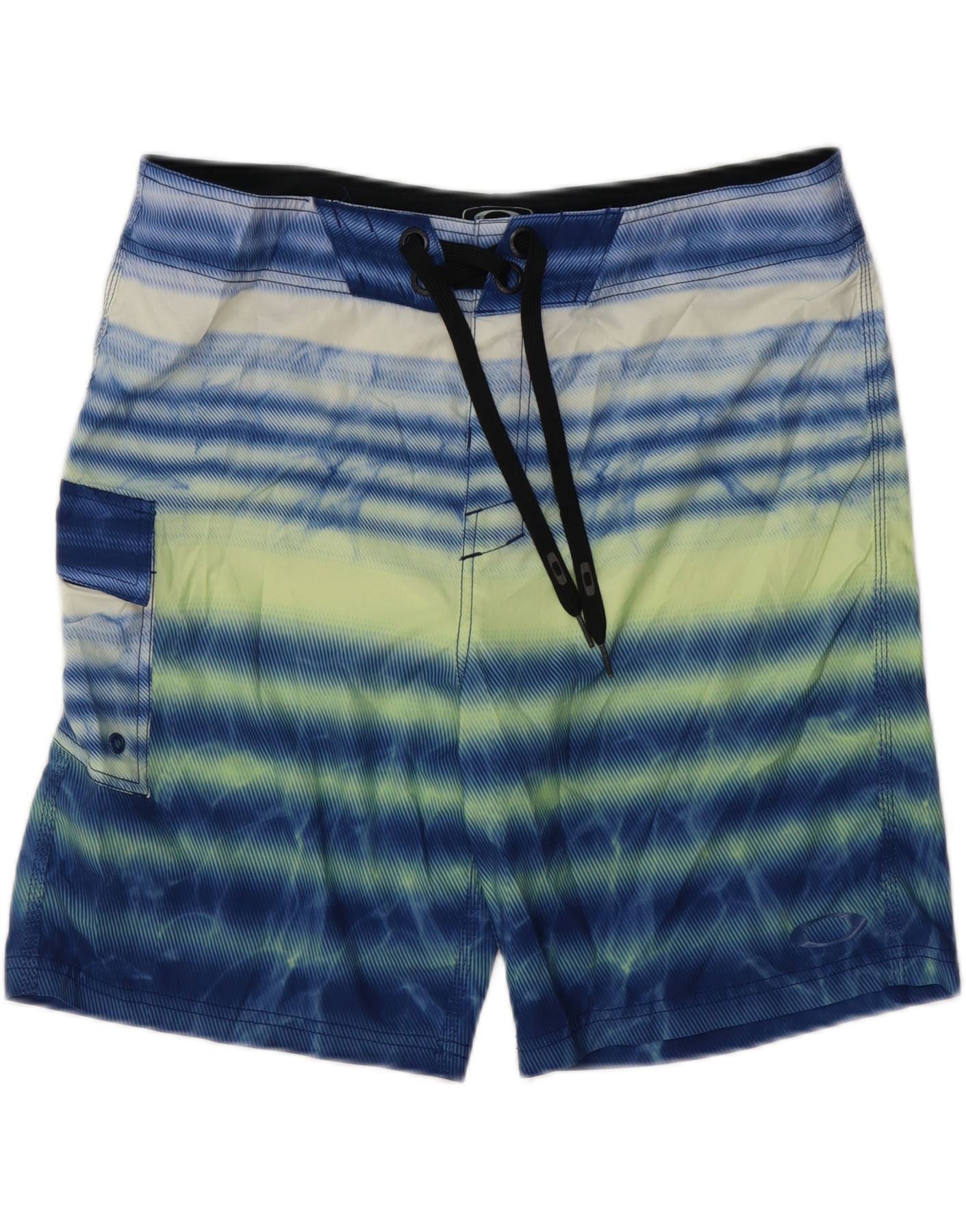 Oakley Mens Swimming Shorts Large Blue Striped Size US 28 / EU 44 - 2 Thumbnail
