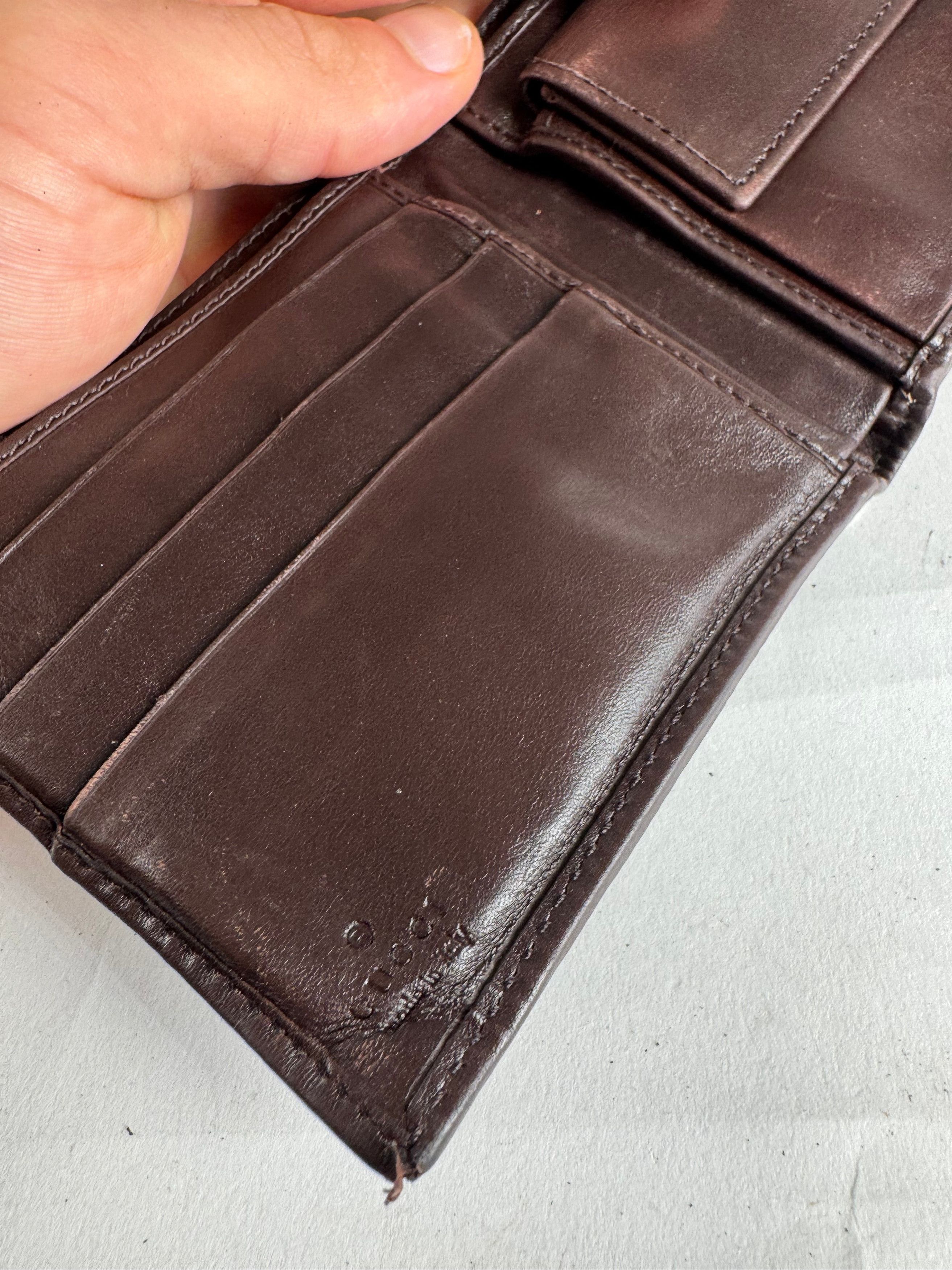 Gucci Vintage Monogram Flapable Leather Wallet beige brown Size ONE SIZE - 6 Thumbnail