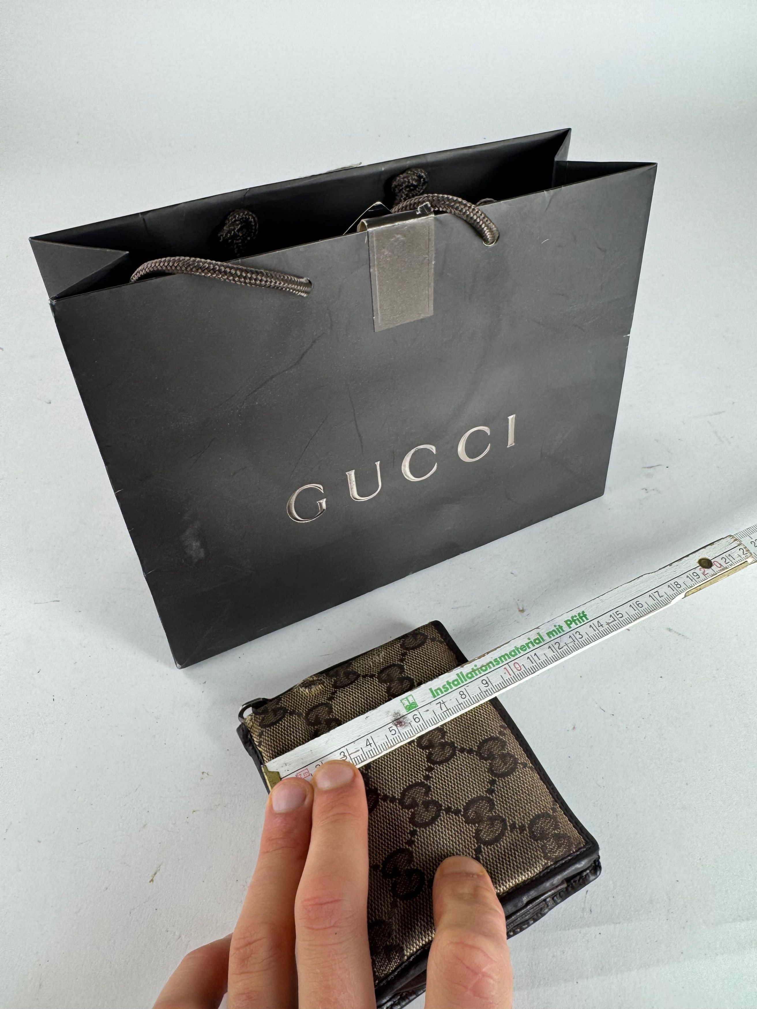 Gucci Vintage Monogram Flapable Leather Wallet beige brown Size ONE SIZE - 10 Thumbnail