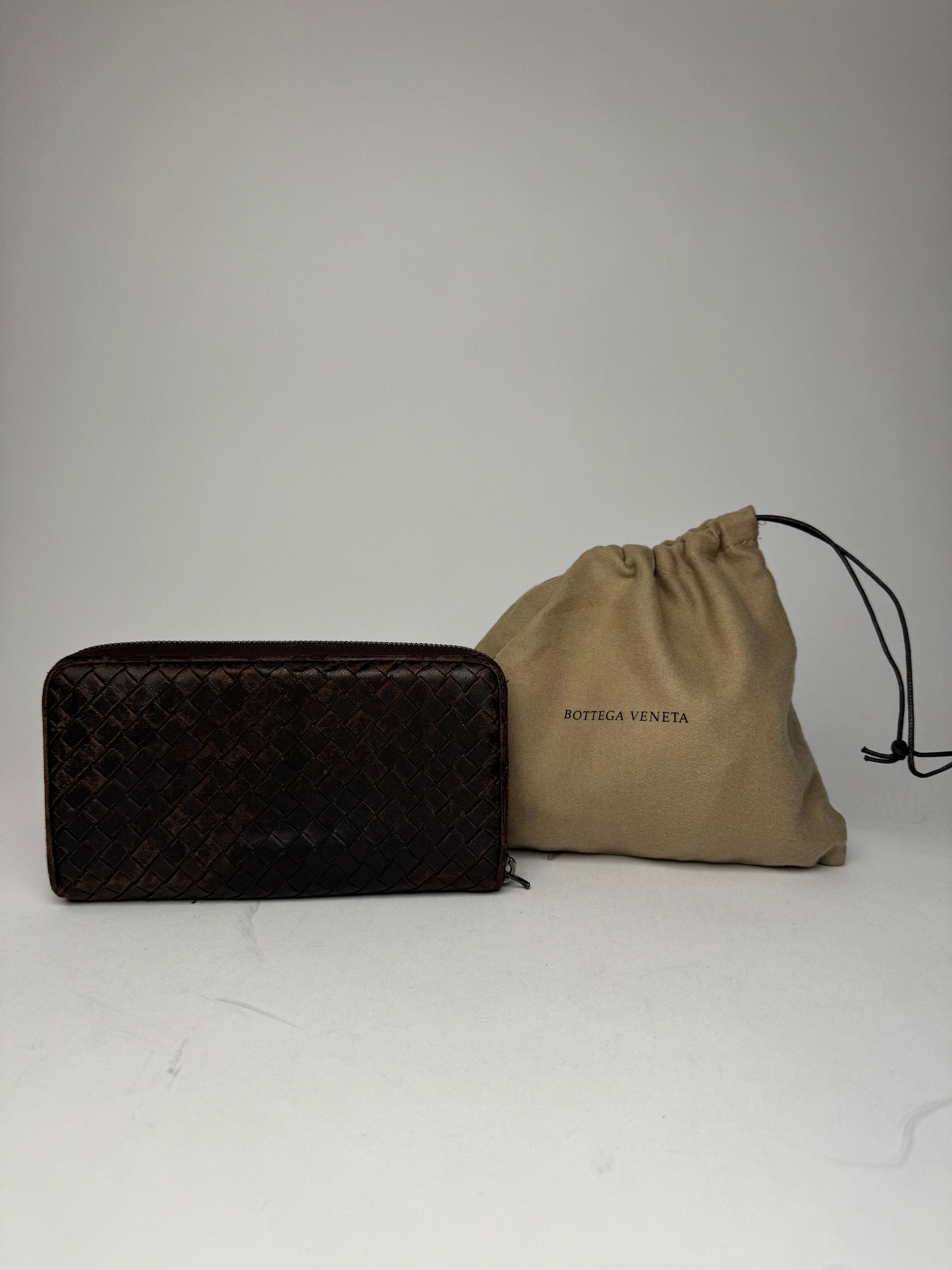 Bottega Veneta Vintage Zippy Intrecciato Leather Wallet Brown Size ONE SIZE - 11 Thumbnail
