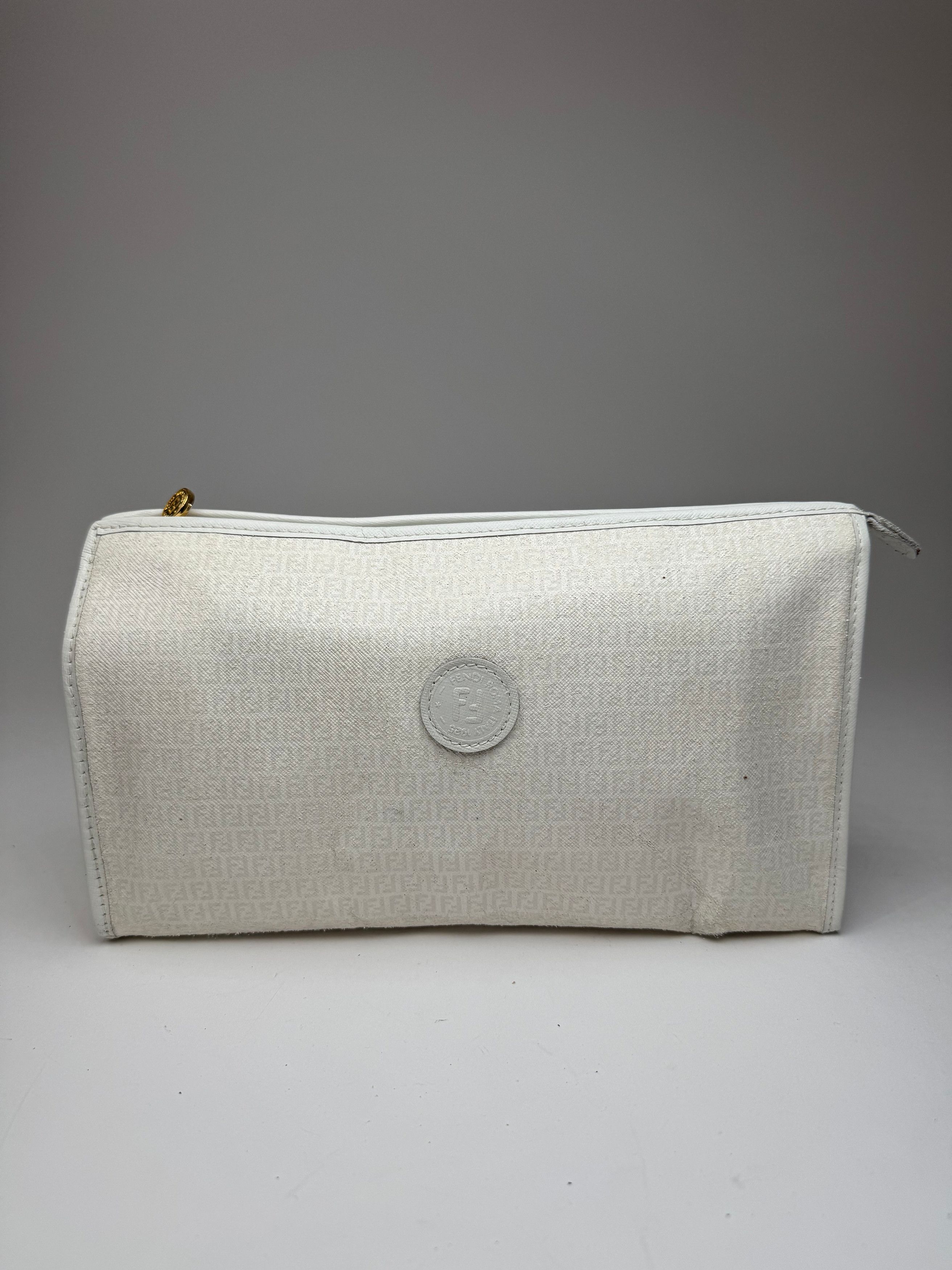 Fendi Vintage Monogram Clutch White Size ONE SIZE - 5 Thumbnail