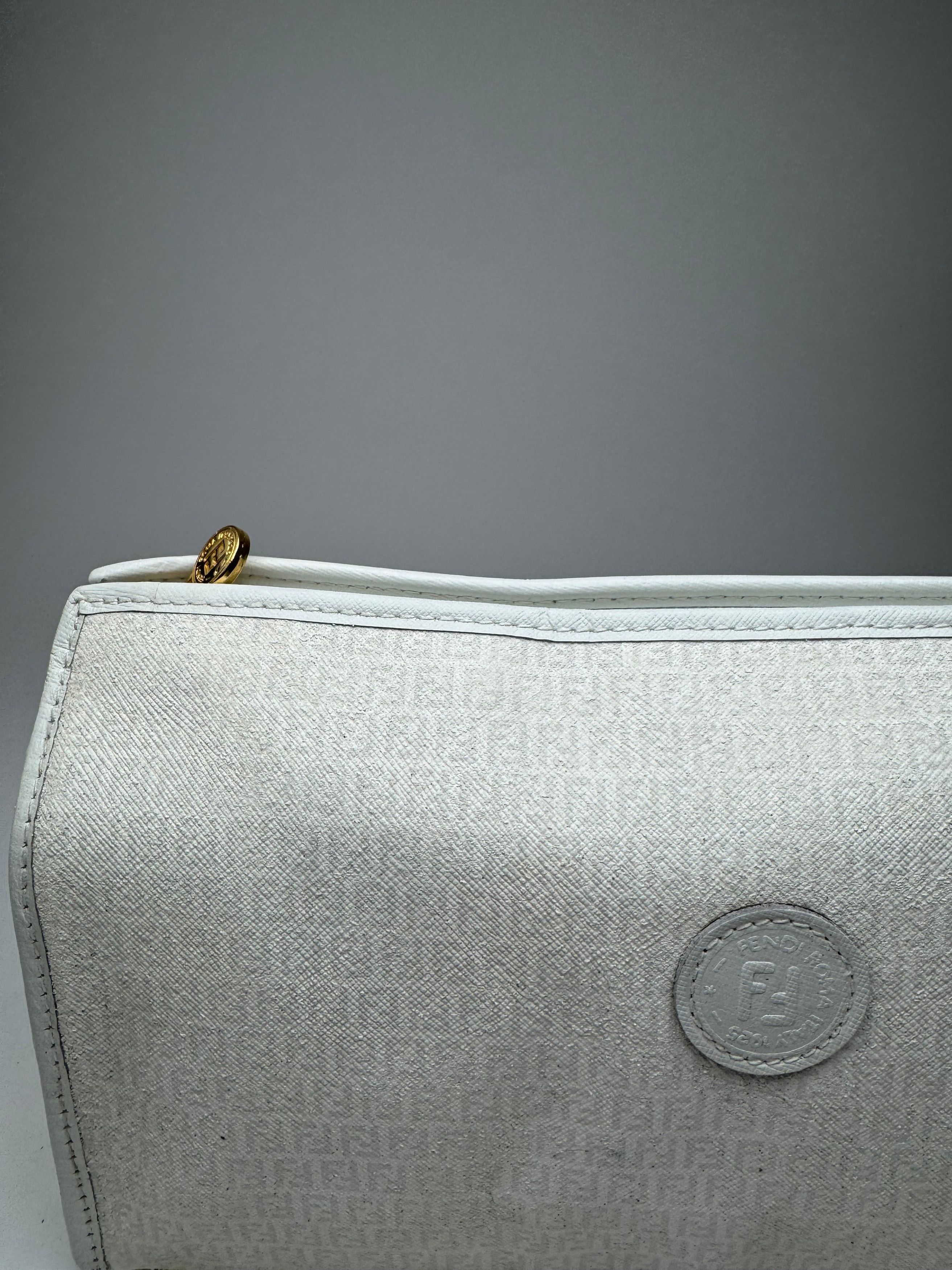Fendi Vintage Monogram Clutch White Size ONE SIZE - 14 Thumbnail