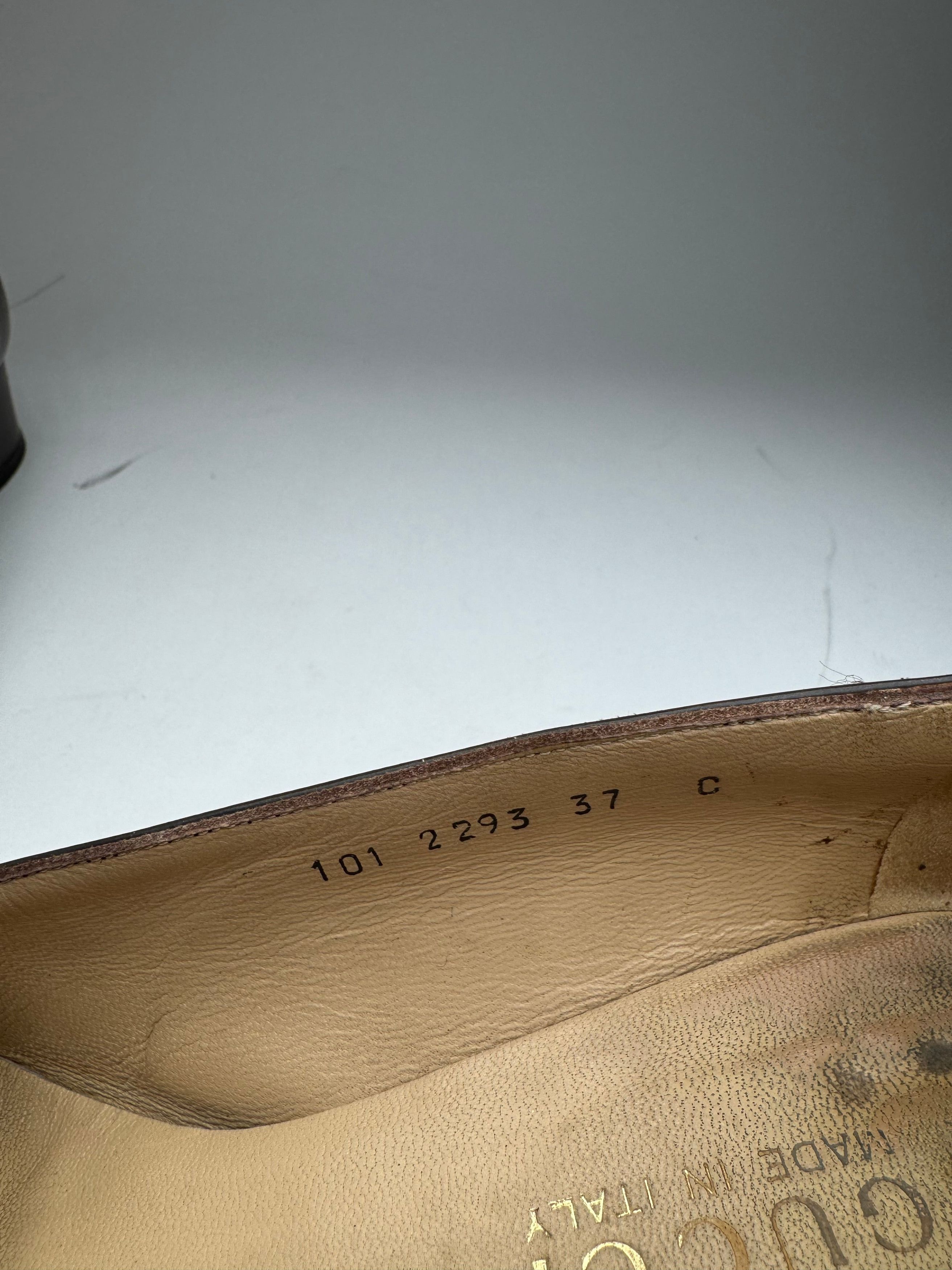 Gucci Vintage Horsebit Patent Leather Pumps Brown 37C Size US 6 / IT 36 - 12 Thumbnail