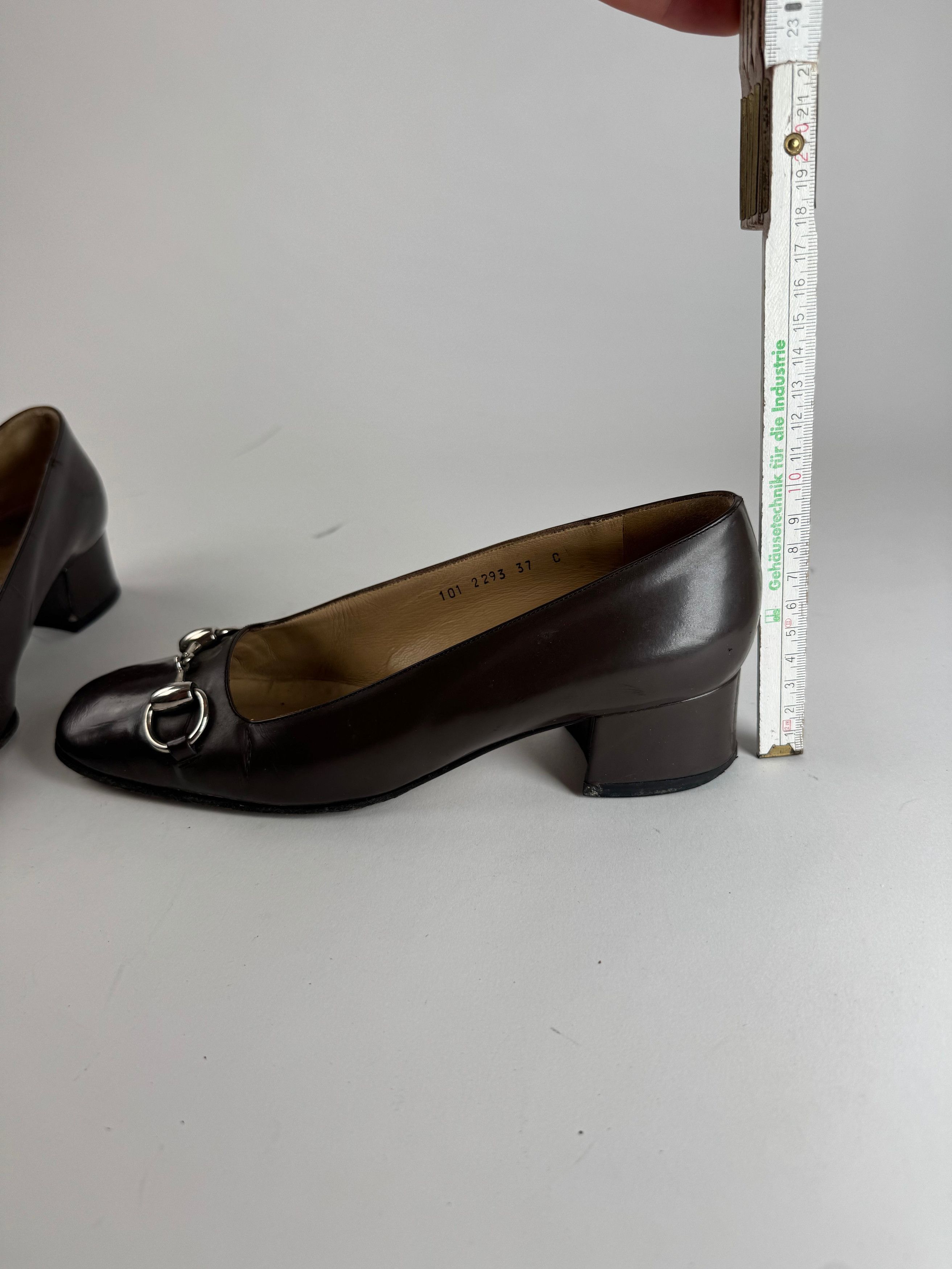 Gucci Vintage Horsebit Patent Leather Pumps Brown 37C Size US 6 / IT 36 - 11 Thumbnail