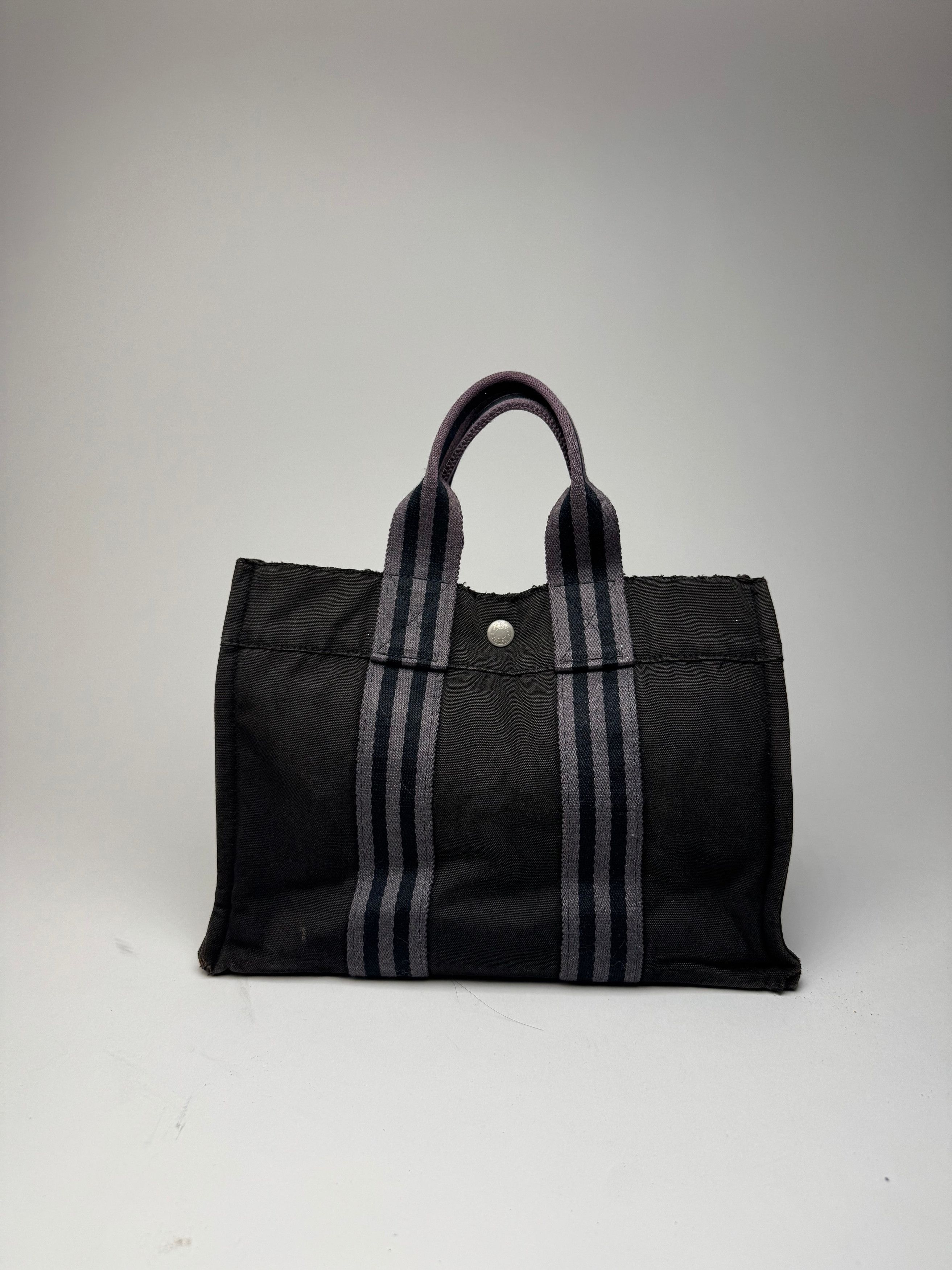 Other Vintage Hermes Canvas Mini Tote Bag Black Size ONE SIZE - 3 Thumbnail