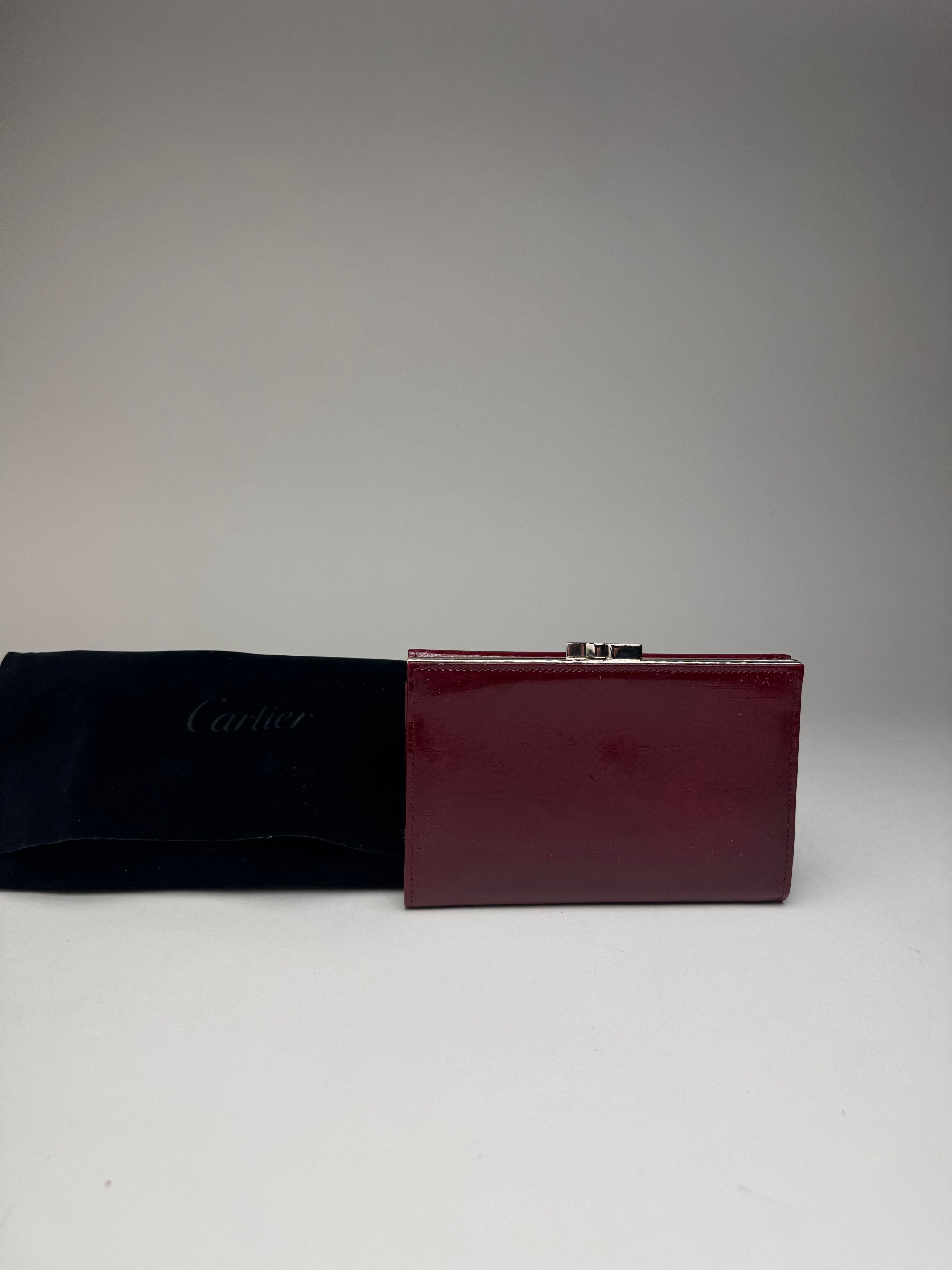 Cartier Vintage Panthere Patent Leather Wallet Burgundy Size ONE SIZE - 8 Thumbnail