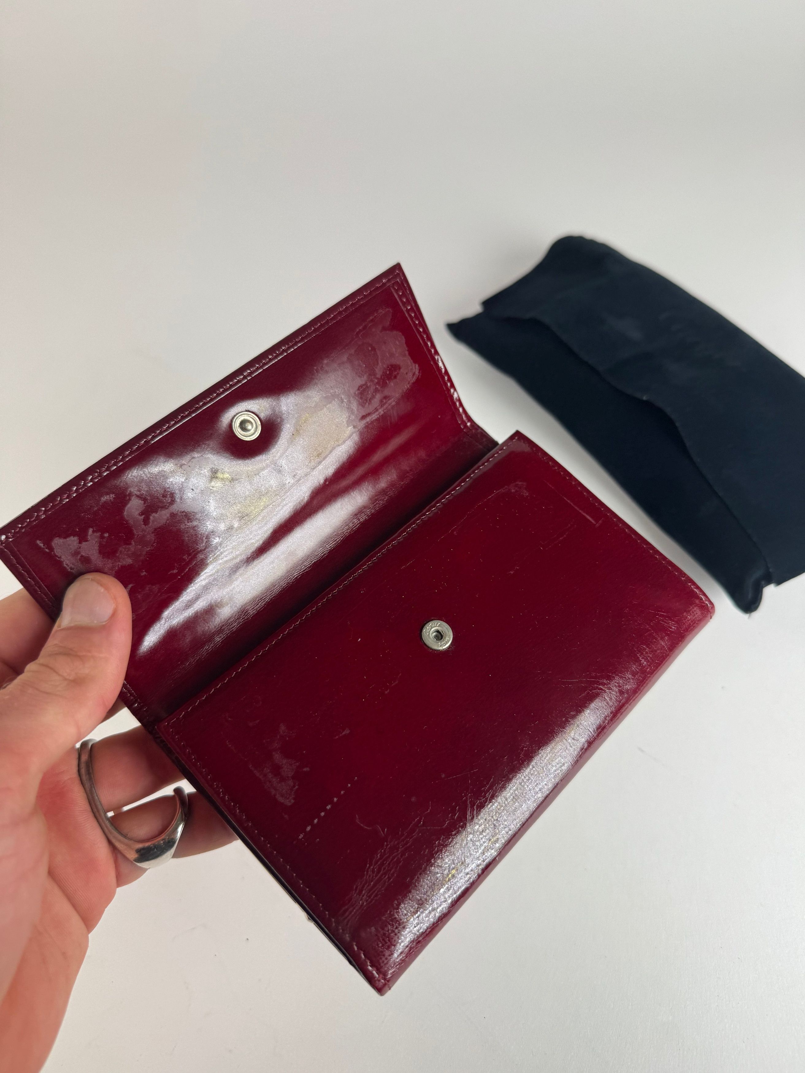 Cartier Vintage Panthere Patent Leather Wallet Burgundy Size ONE SIZE - 7 Thumbnail