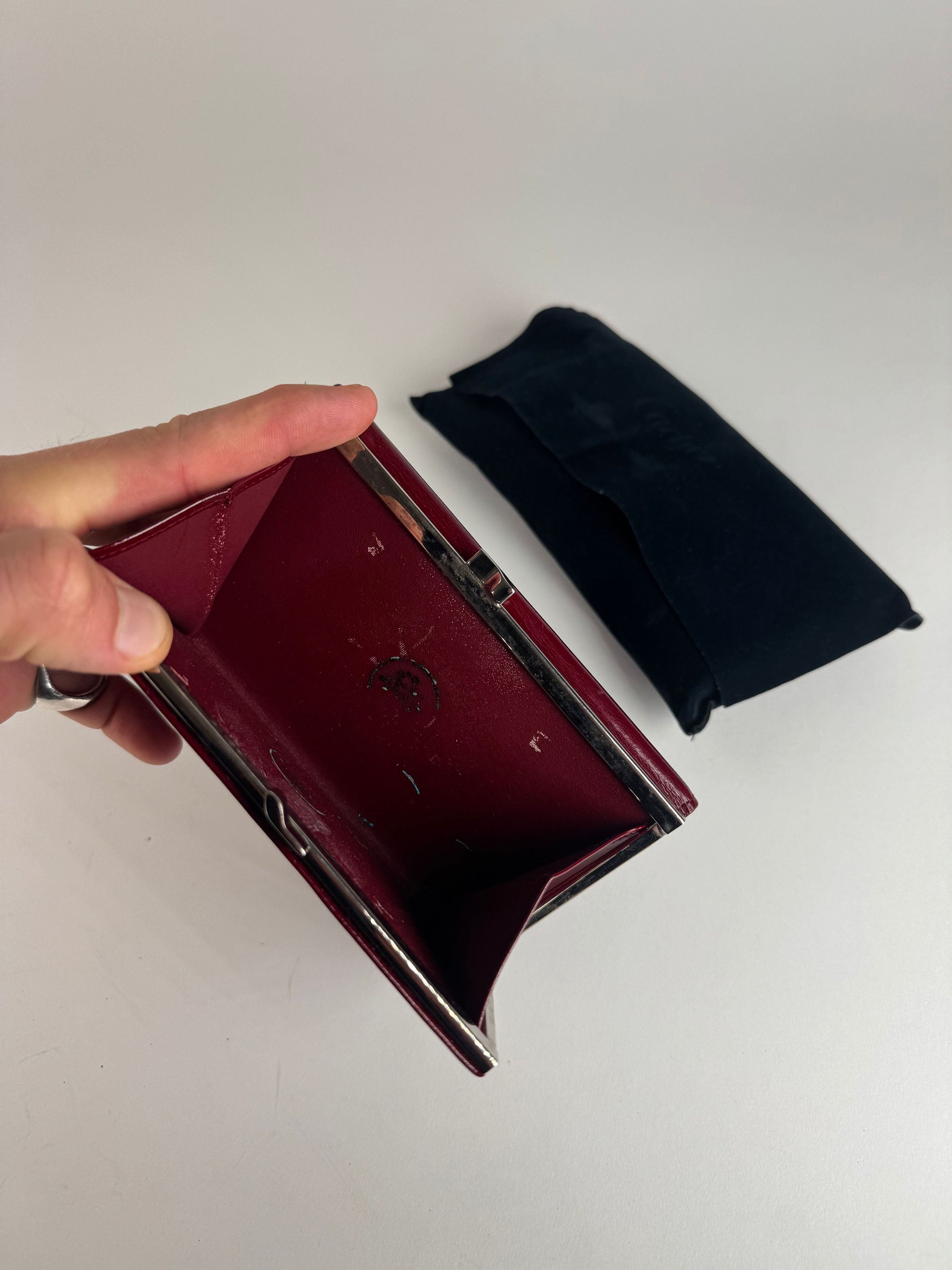 Cartier Vintage Panthere Patent Leather Wallet Burgundy Size ONE SIZE - 9 Thumbnail