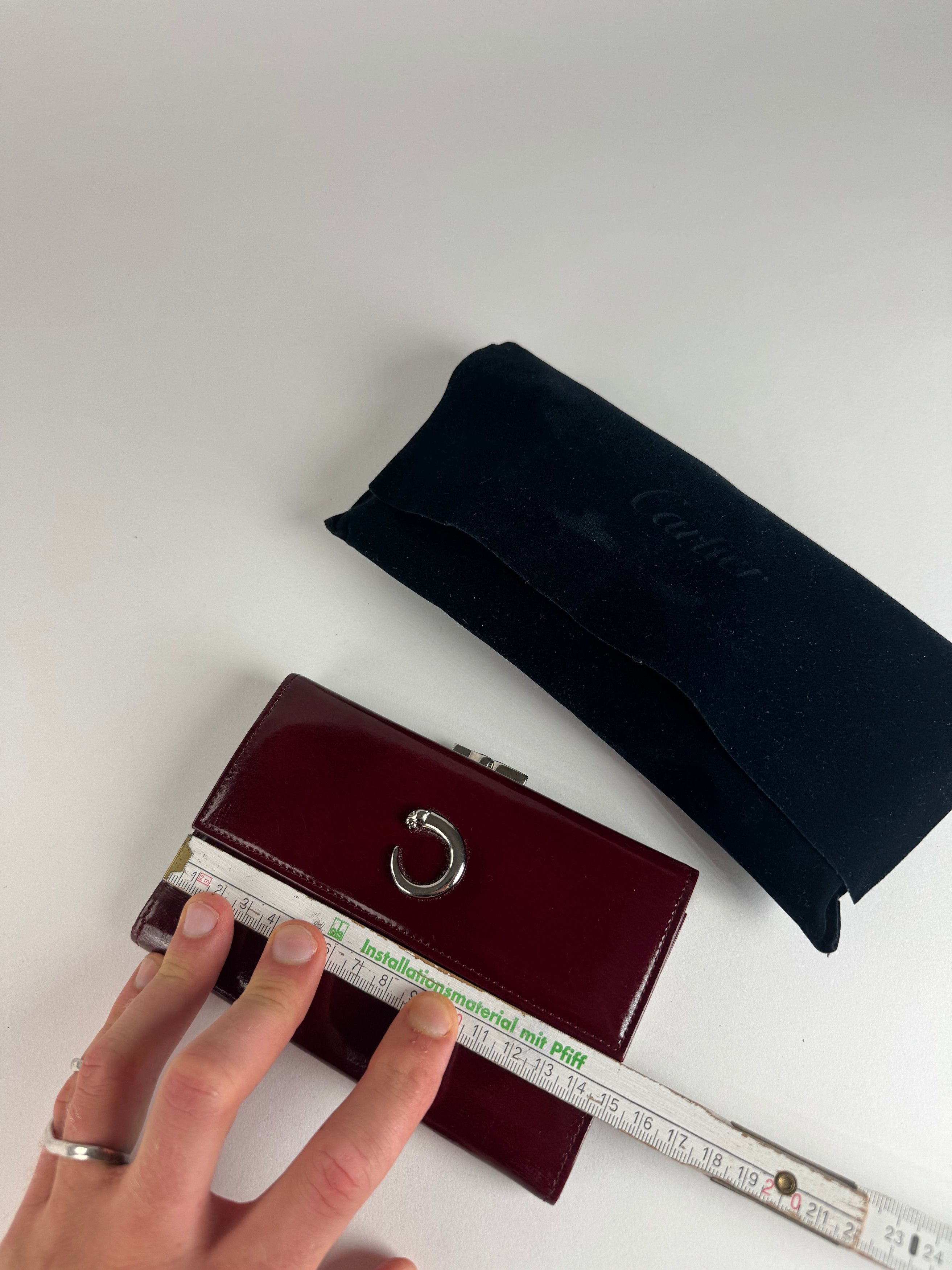 Cartier Vintage Panthere Patent Leather Wallet Burgundy Size ONE SIZE - 10 Thumbnail