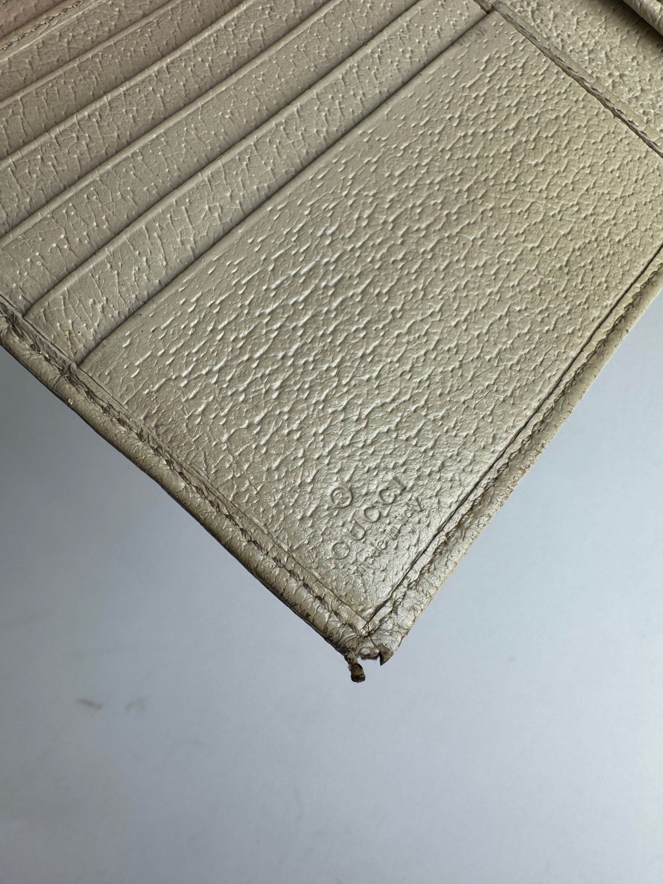 Gucci Vintage Leather Canvas Monogram Wallet Brown white Size ONE SIZE - 7 Thumbnail