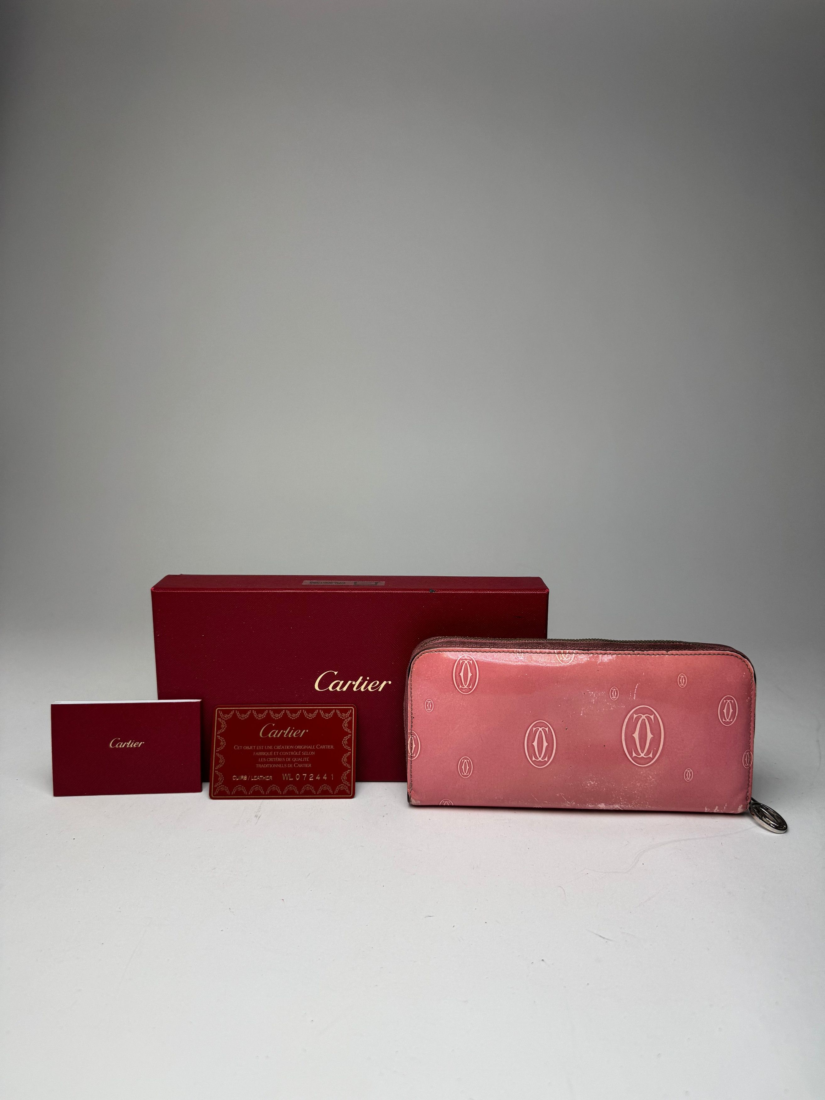Cartier Vintage Patent Leather Monogram Wallet Pink Size ONE SIZE - 10 Thumbnail