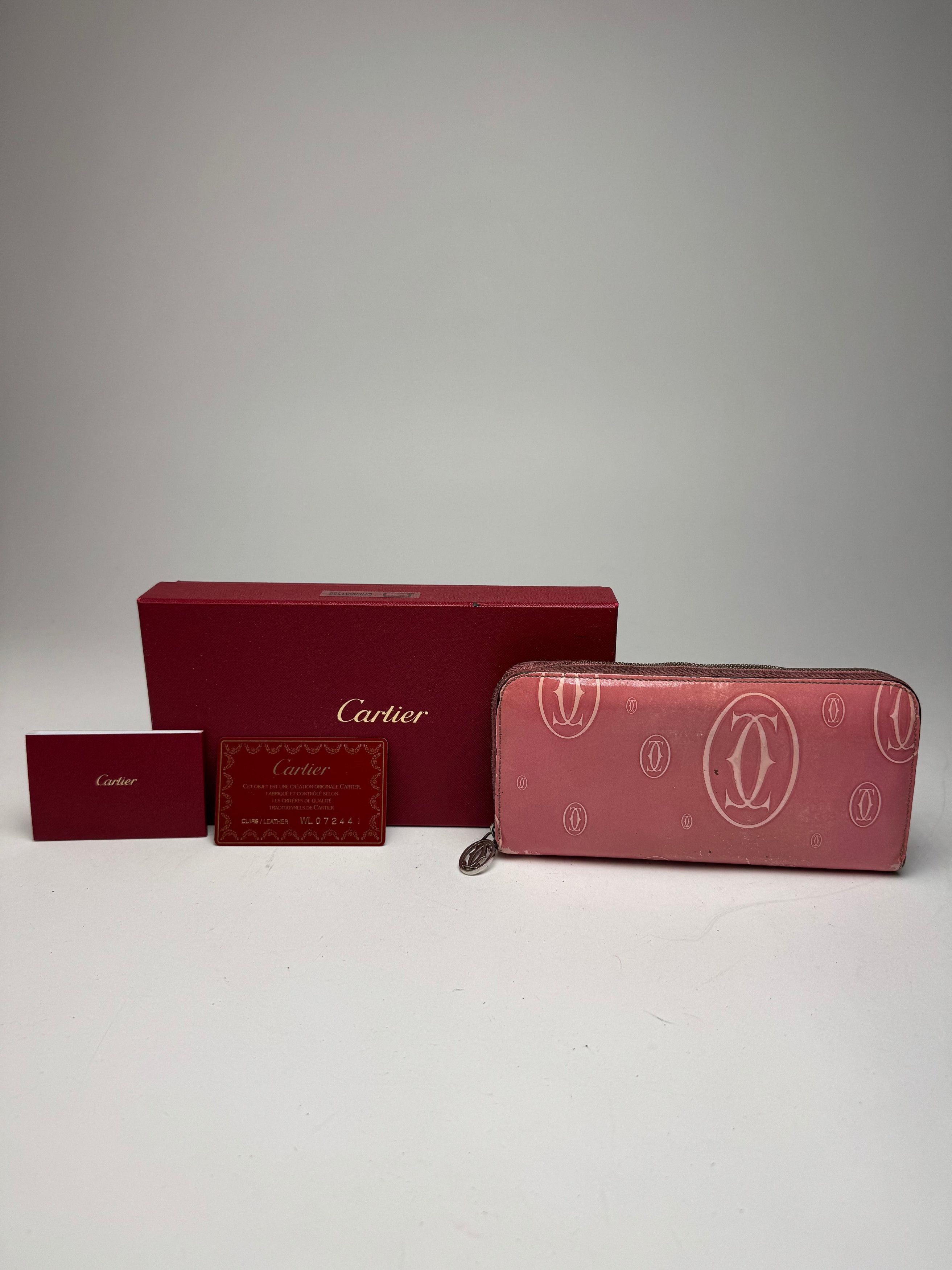 Cartier Vintage Patent Leather Monogram Wallet Pink Size ONE SIZE - 2 Thumbnail