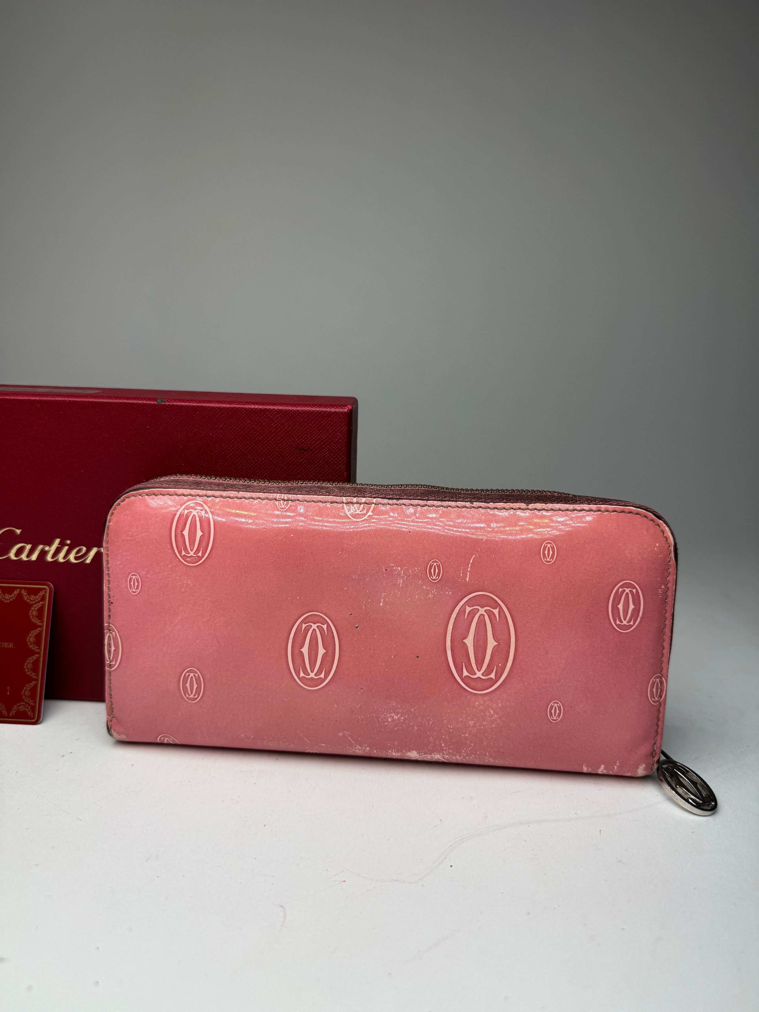 Cartier Vintage Patent Leather Monogram Wallet Pink Size ONE SIZE - 12 Thumbnail