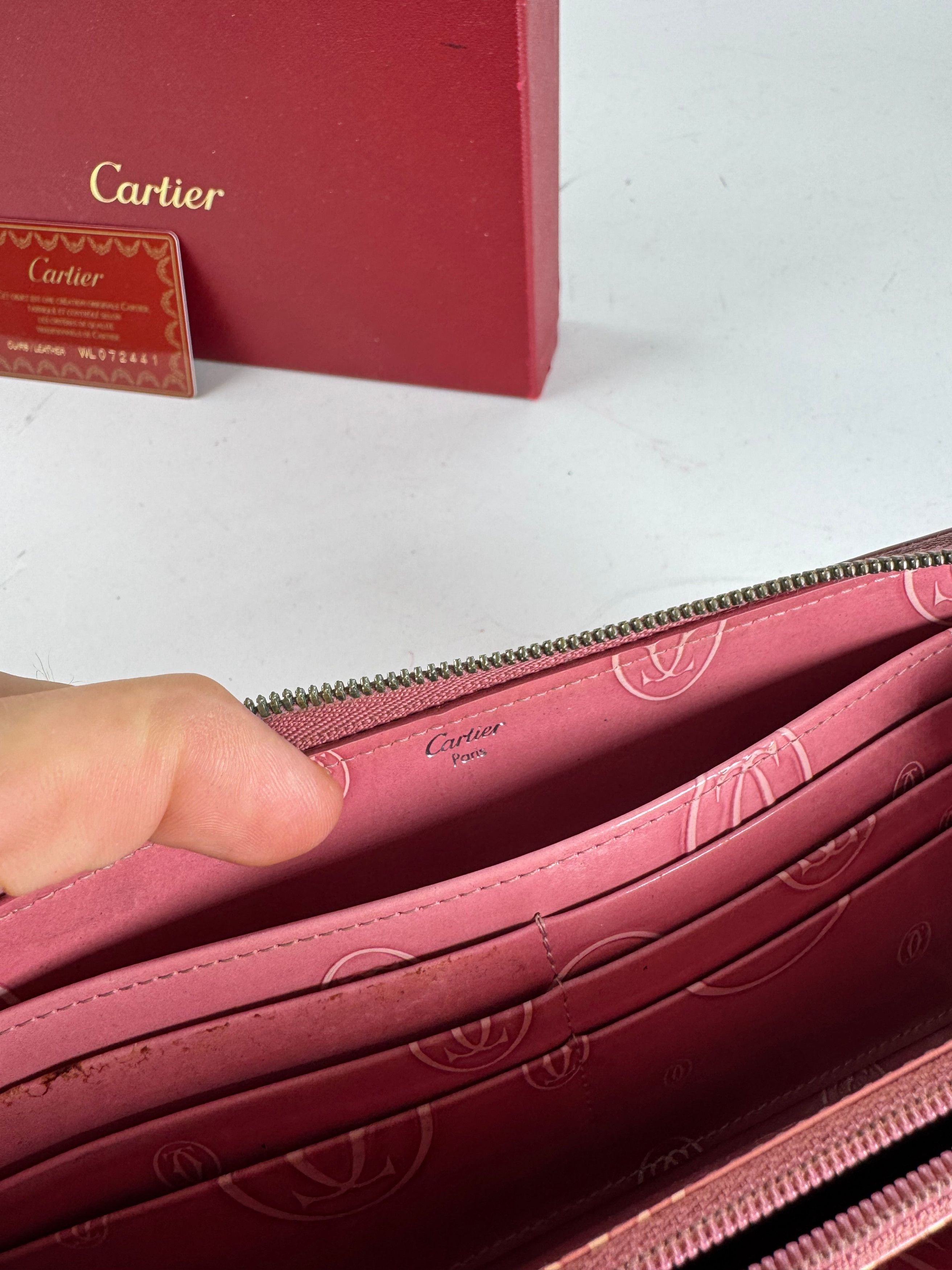 Cartier Vintage Patent Leather Monogram Wallet Pink Size ONE SIZE - 9 Thumbnail
