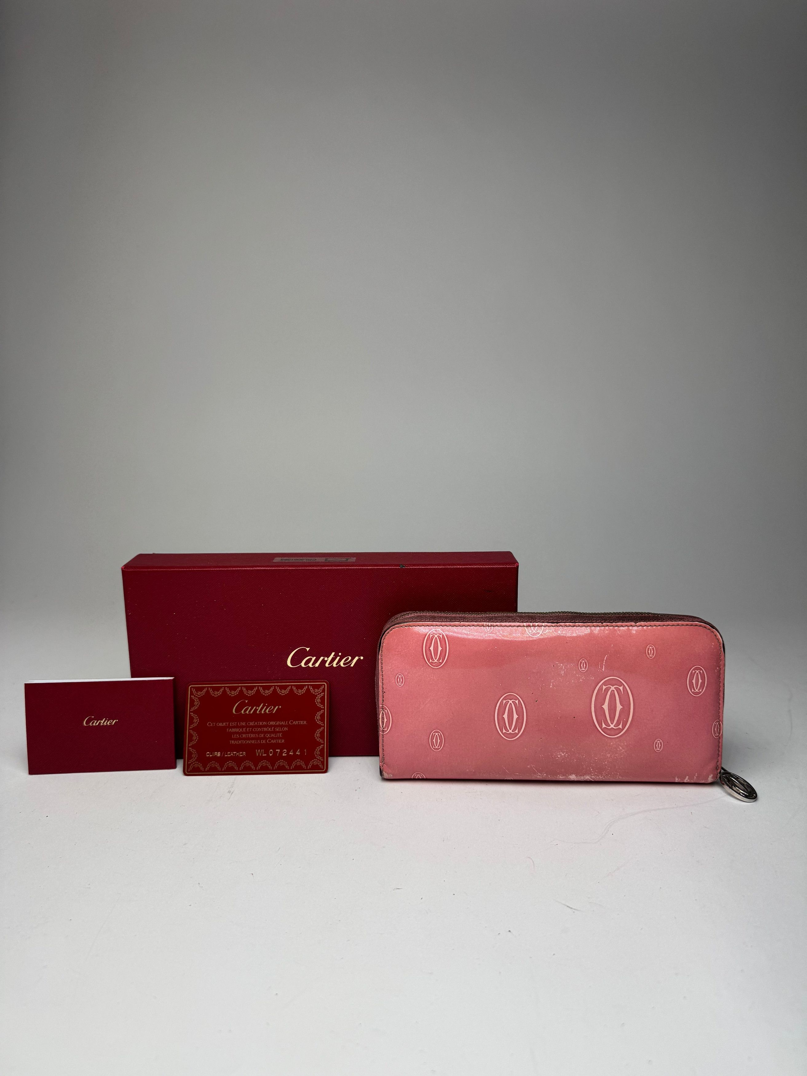 Cartier Vintage Patent Leather Monogram Wallet Pink Size ONE SIZE - 3 Thumbnail