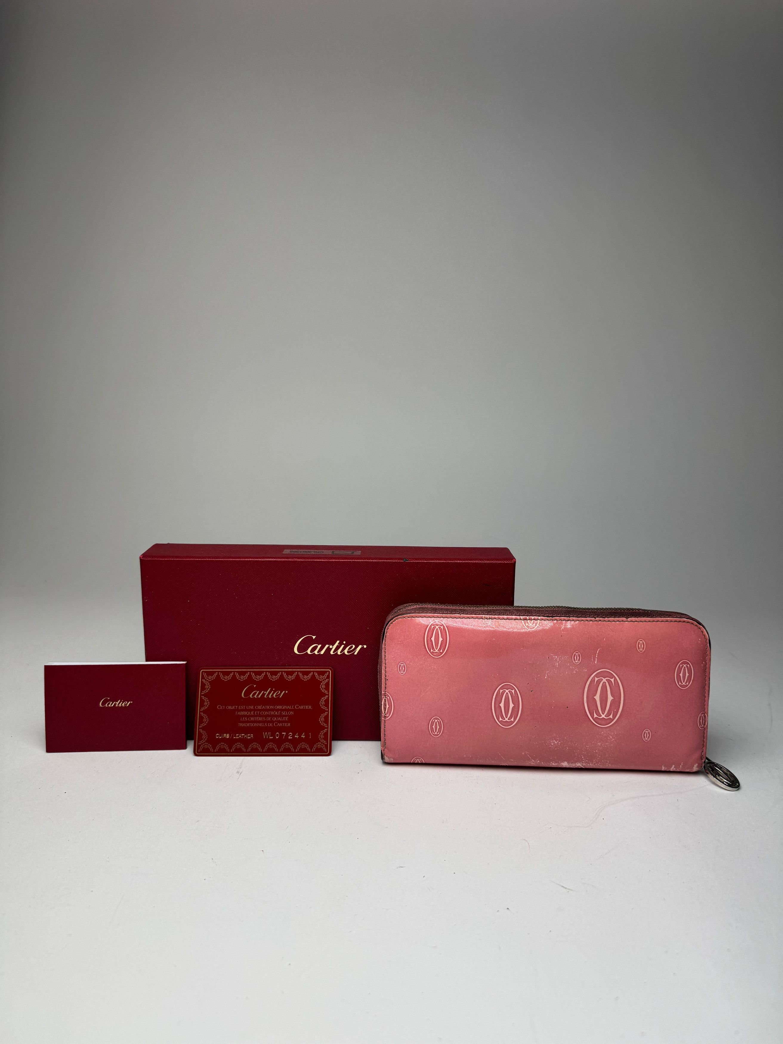 Cartier Vintage Patent Leather Monogram Wallet Pink Size ONE SIZE - 13 Thumbnail
