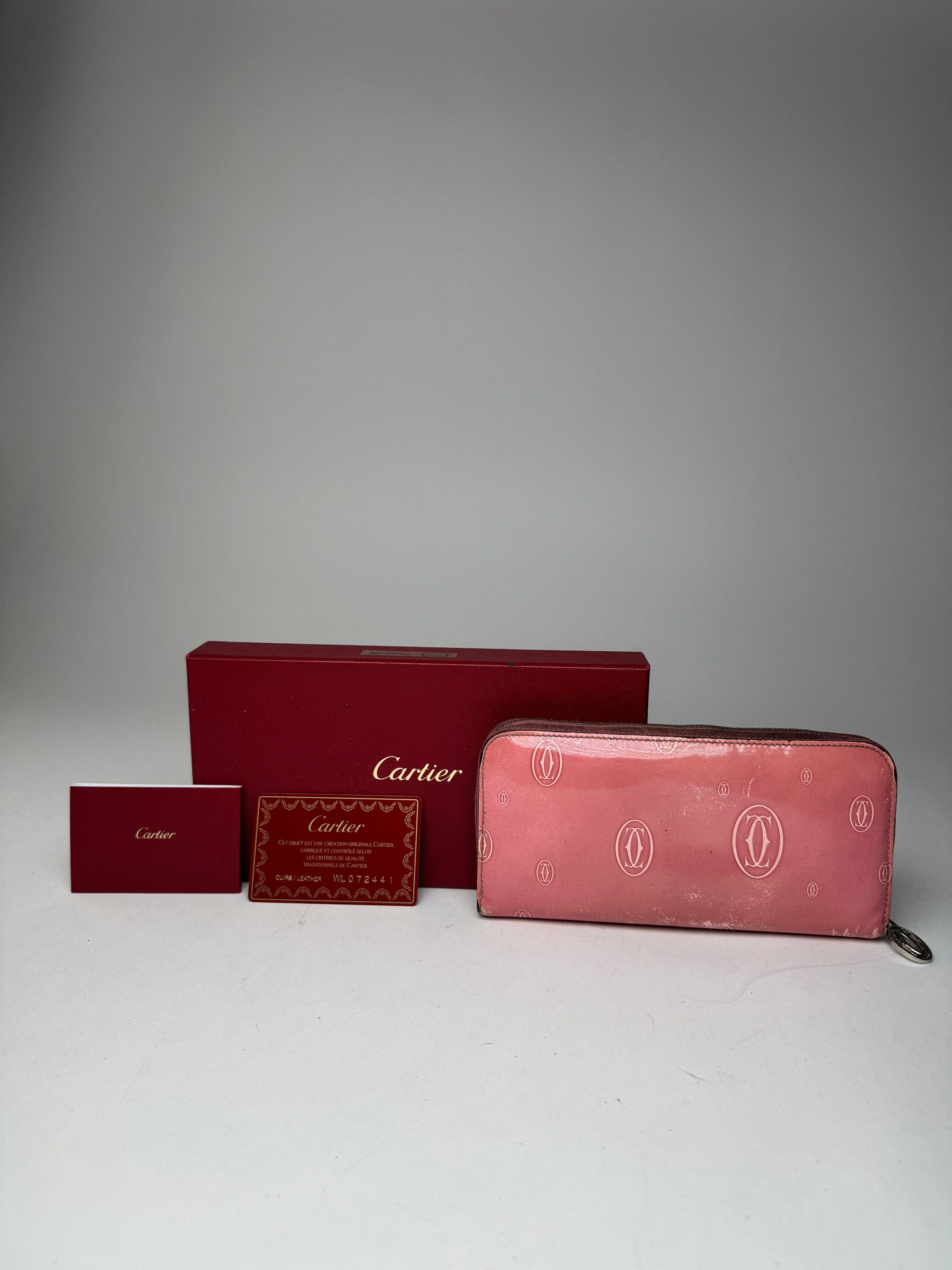 Cartier Vintage Patent Leather Monogram Wallet Pink Size ONE SIZE - 5 Thumbnail