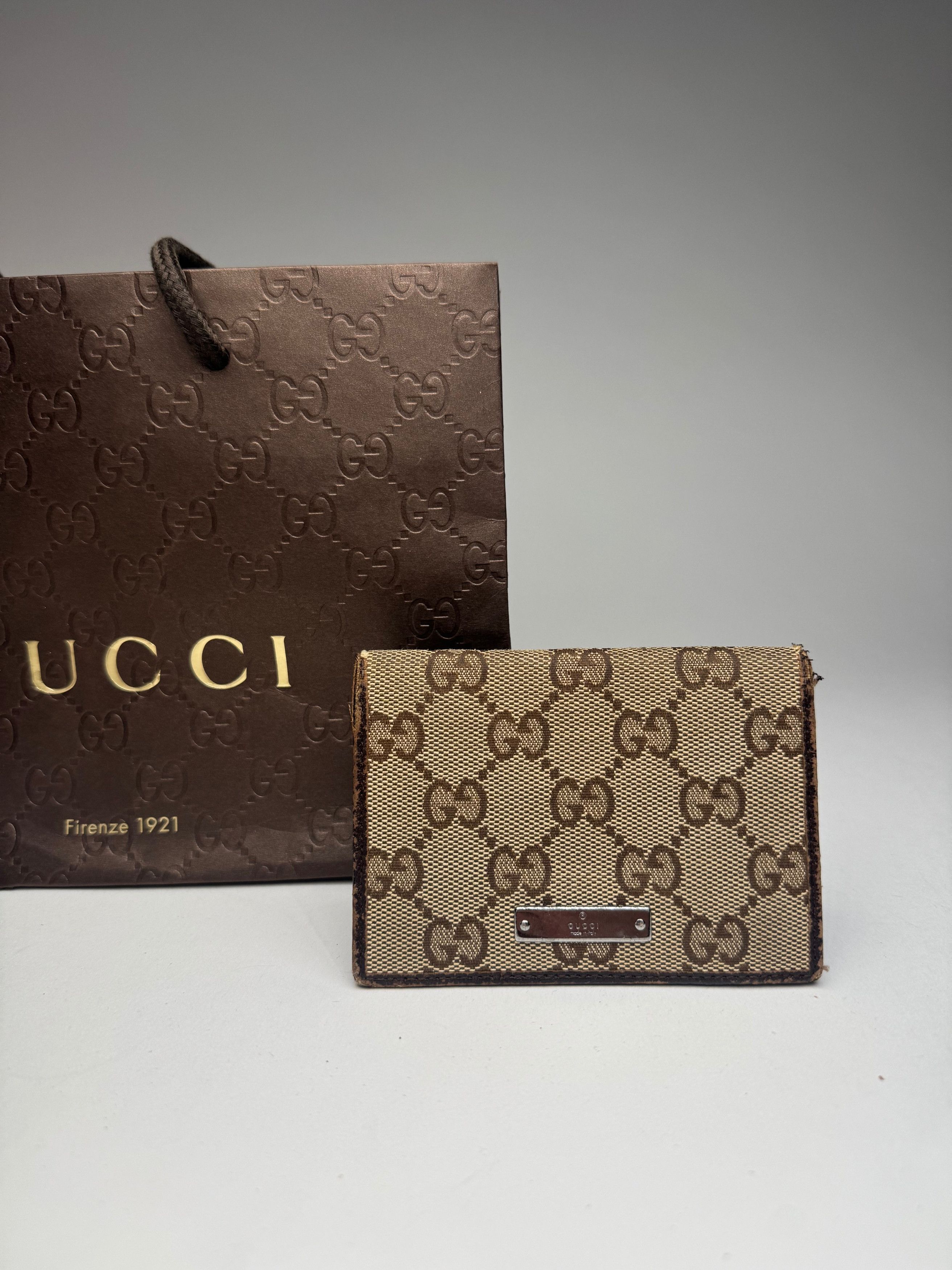 Gucci Vintage Monogram Card holder beige Brown Size ONE SIZE - 4 Thumbnail