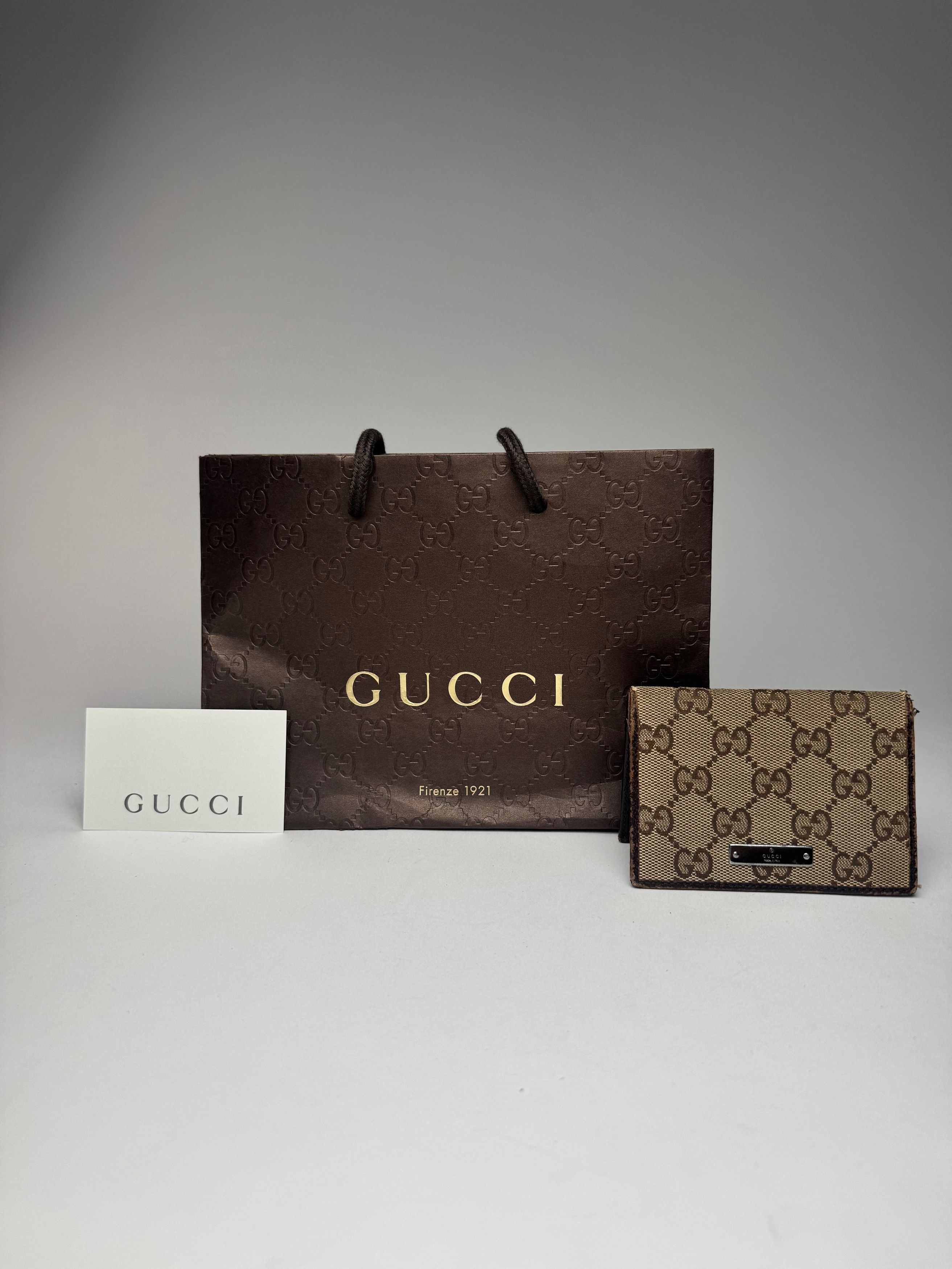 Gucci Vintage Monogram Card holder beige Brown Size ONE SIZE - 6 Thumbnail