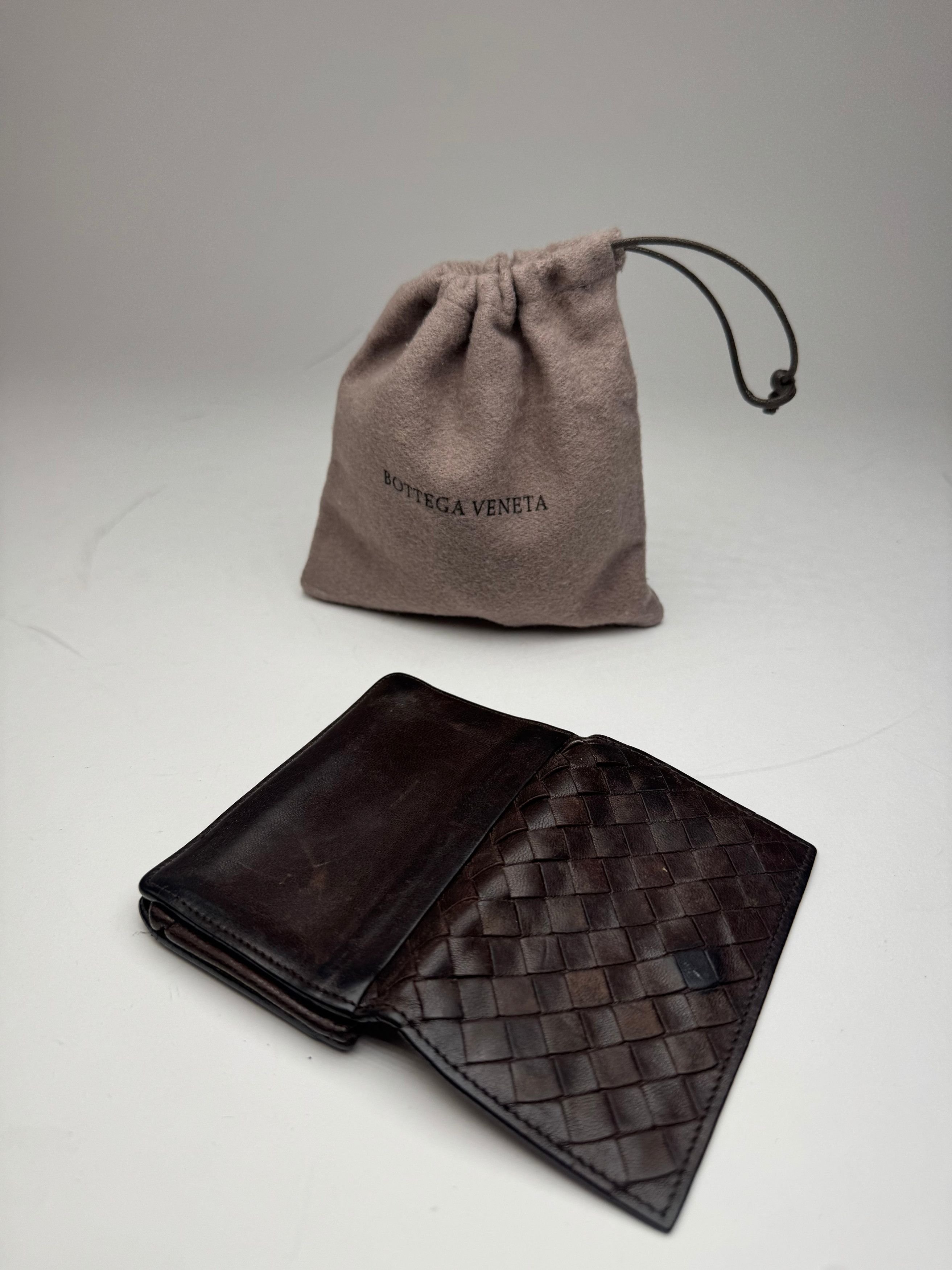 Bottega Veneta Vintage Intrecciato Leather Card Holder Brown Size ONE SIZE - 9 Thumbnail