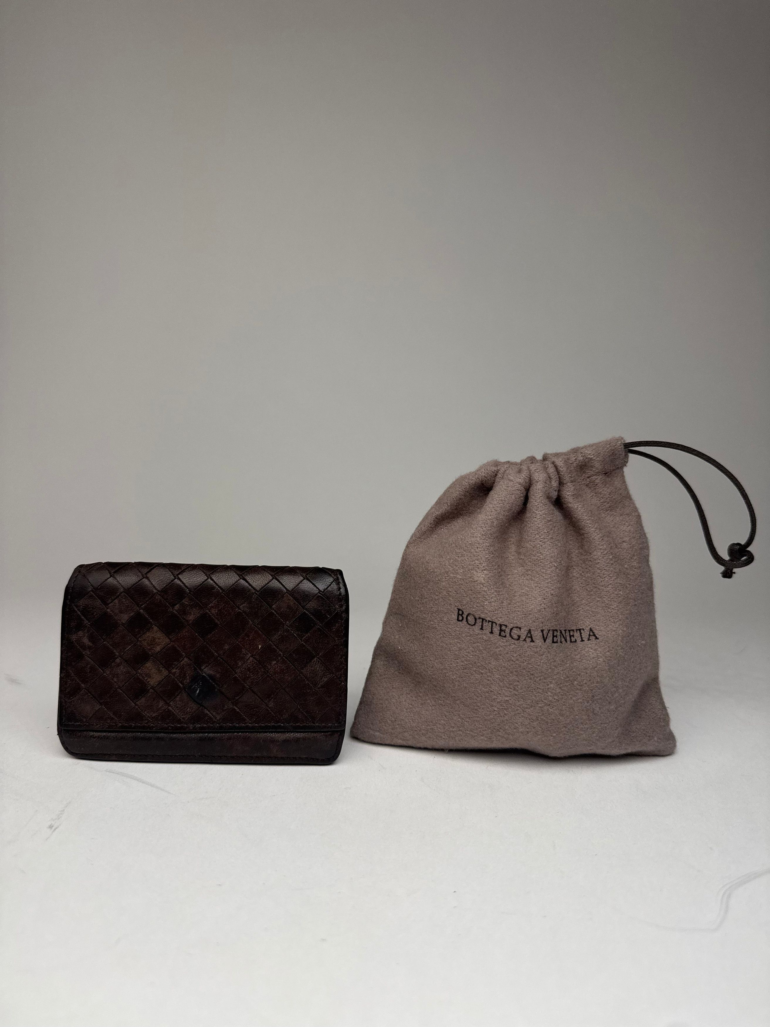 Bottega Veneta Vintage Intrecciato Leather Card Holder Brown Size ONE SIZE - 6 Thumbnail