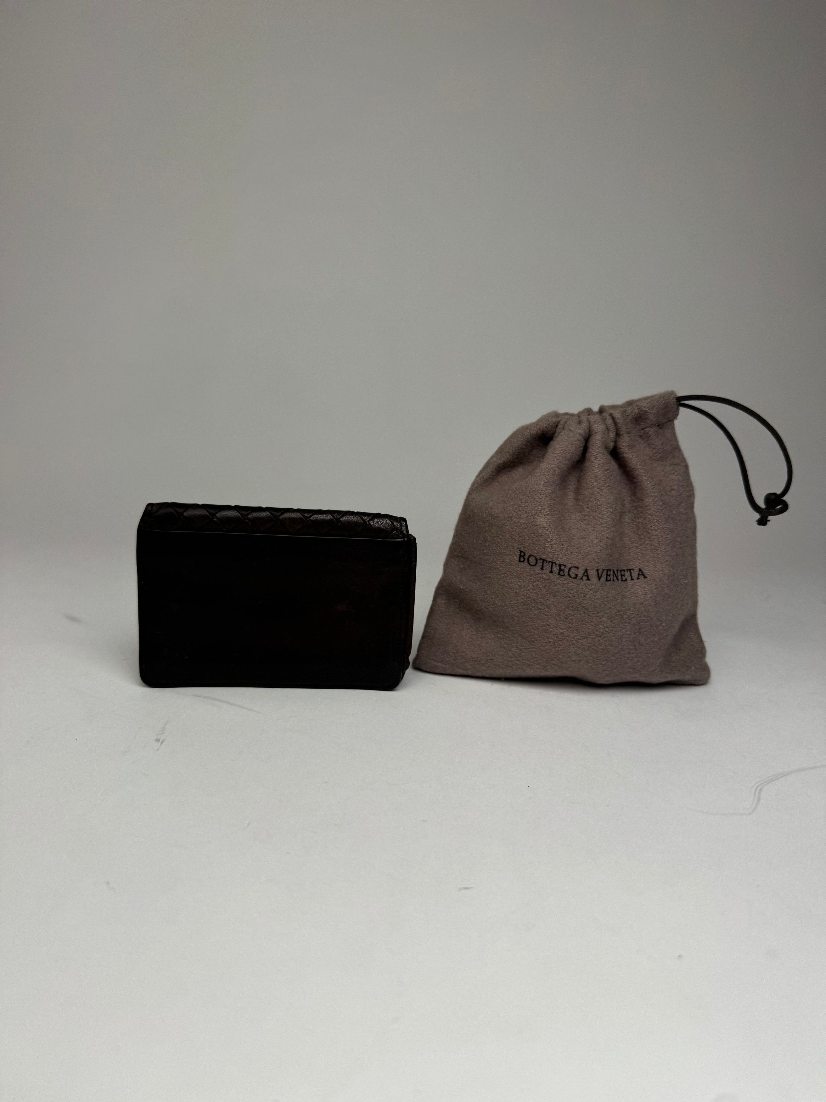 Bottega Veneta Vintage Intrecciato Leather Card Holder Brown Size ONE SIZE - 2 Thumbnail