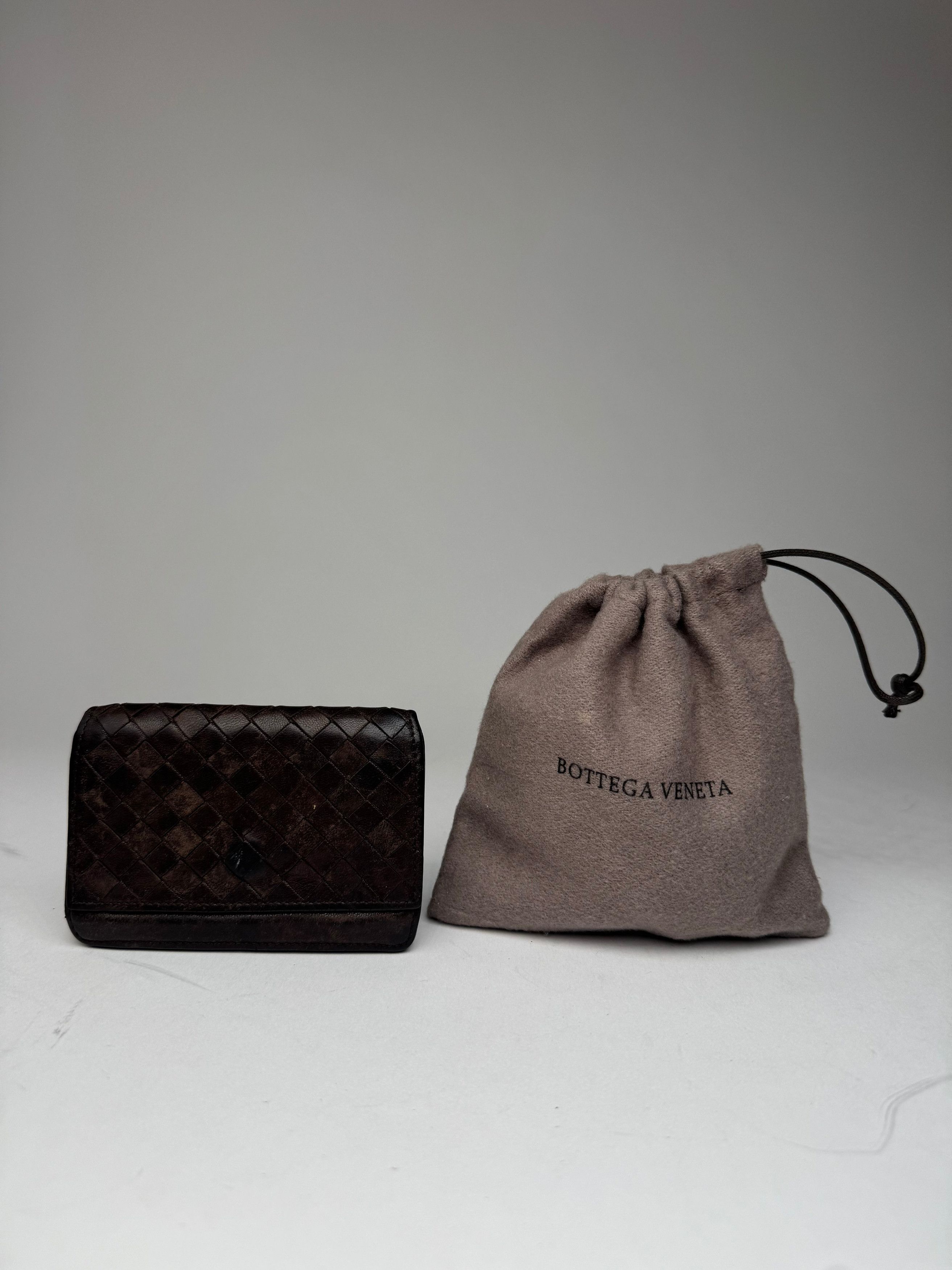 Bottega Veneta Vintage Intrecciato Leather Card Holder Brown Size ONE SIZE - 12 Thumbnail