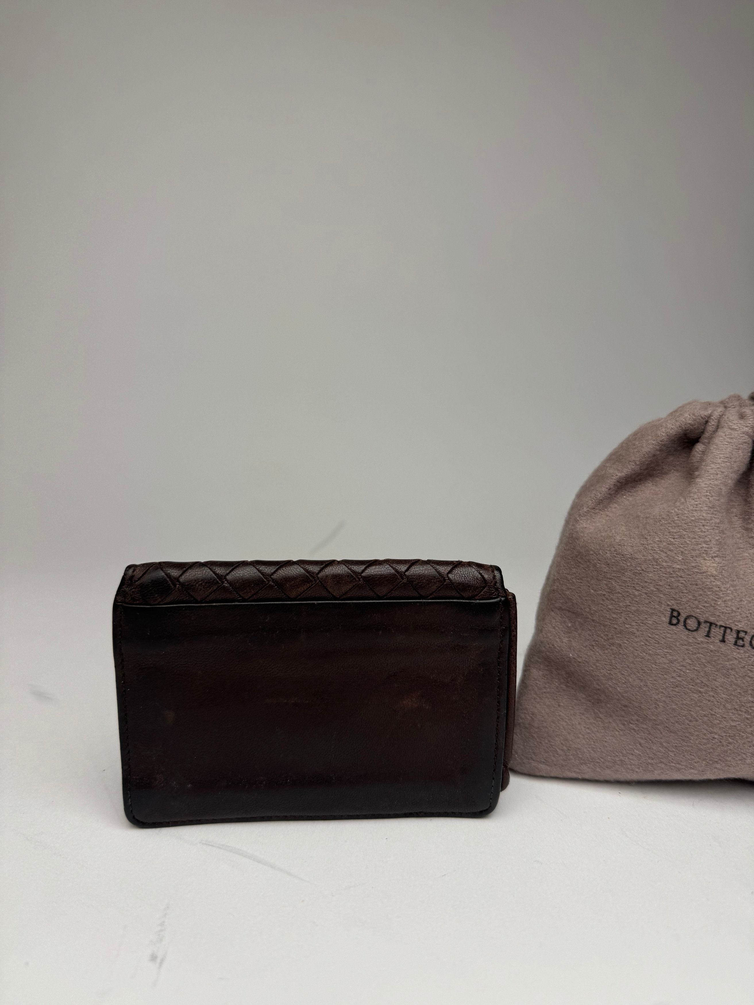 Bottega Veneta Vintage Intrecciato Leather Card Holder Brown Size ONE SIZE - 4 Thumbnail