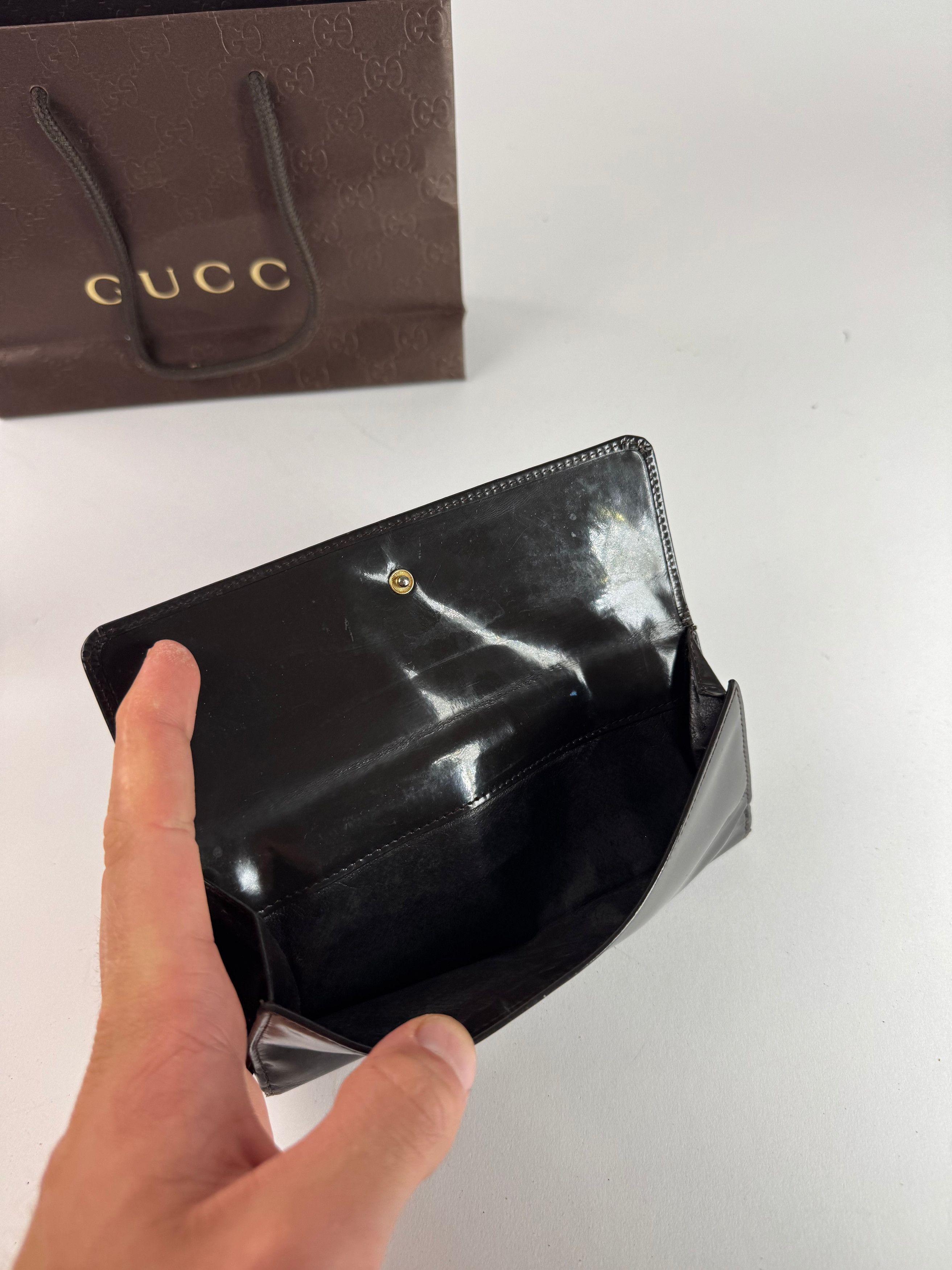 Gucci Vintage Patent Leather Wallet Brown Size ONE SIZE - 9 Thumbnail