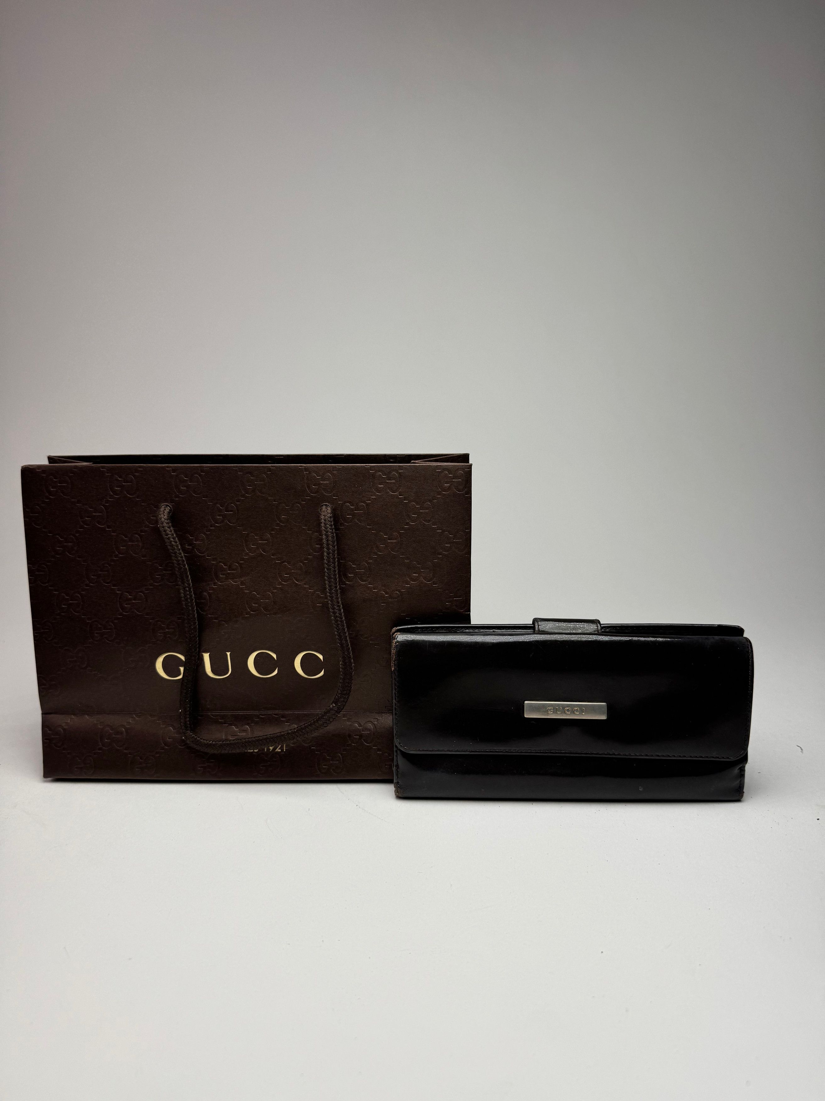 Gucci Vintage Patent Leather Wallet Brown Size ONE SIZE - 12 Thumbnail