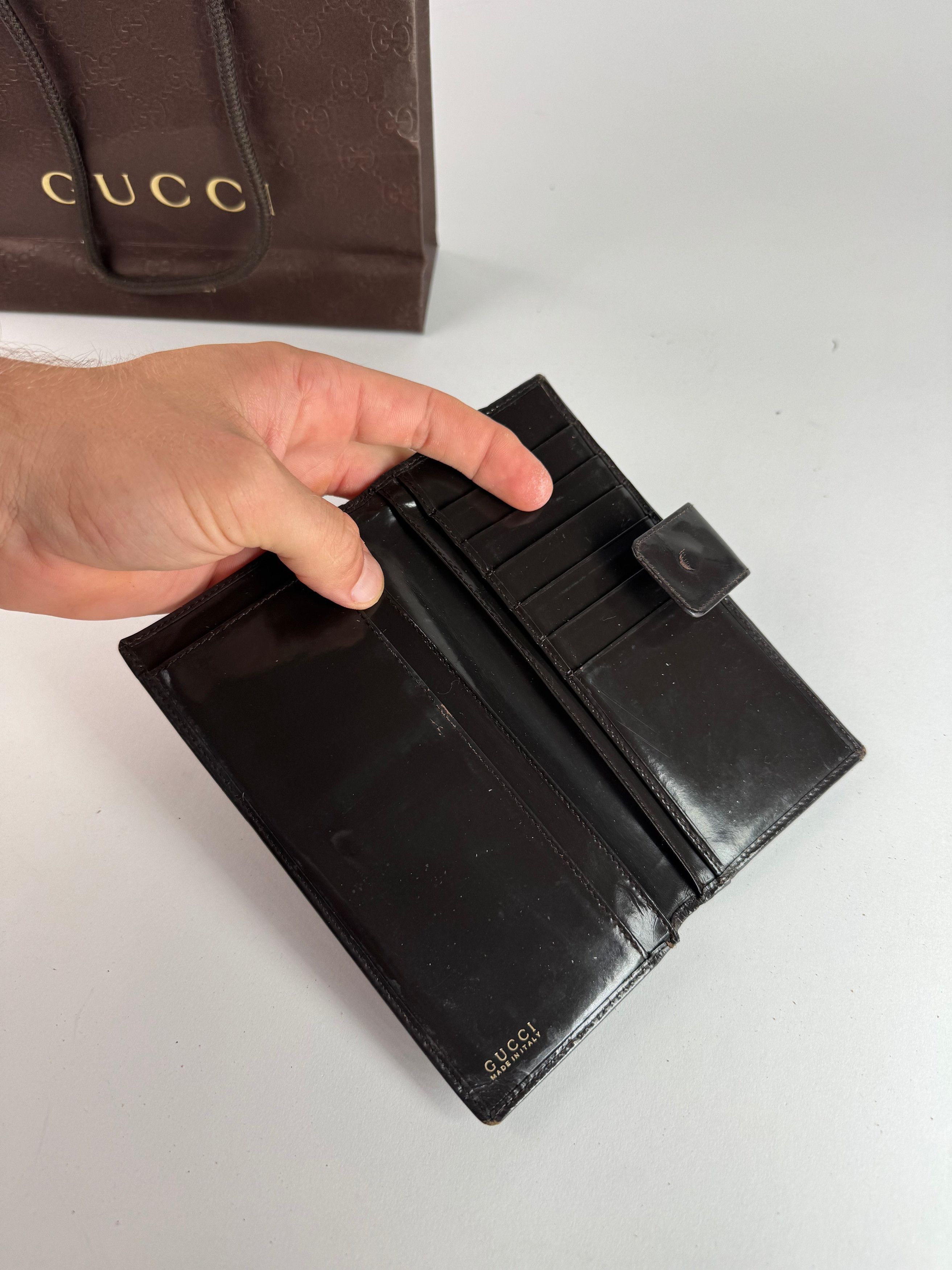 Gucci Vintage Patent Leather Wallet Brown Size ONE SIZE - 4 Thumbnail