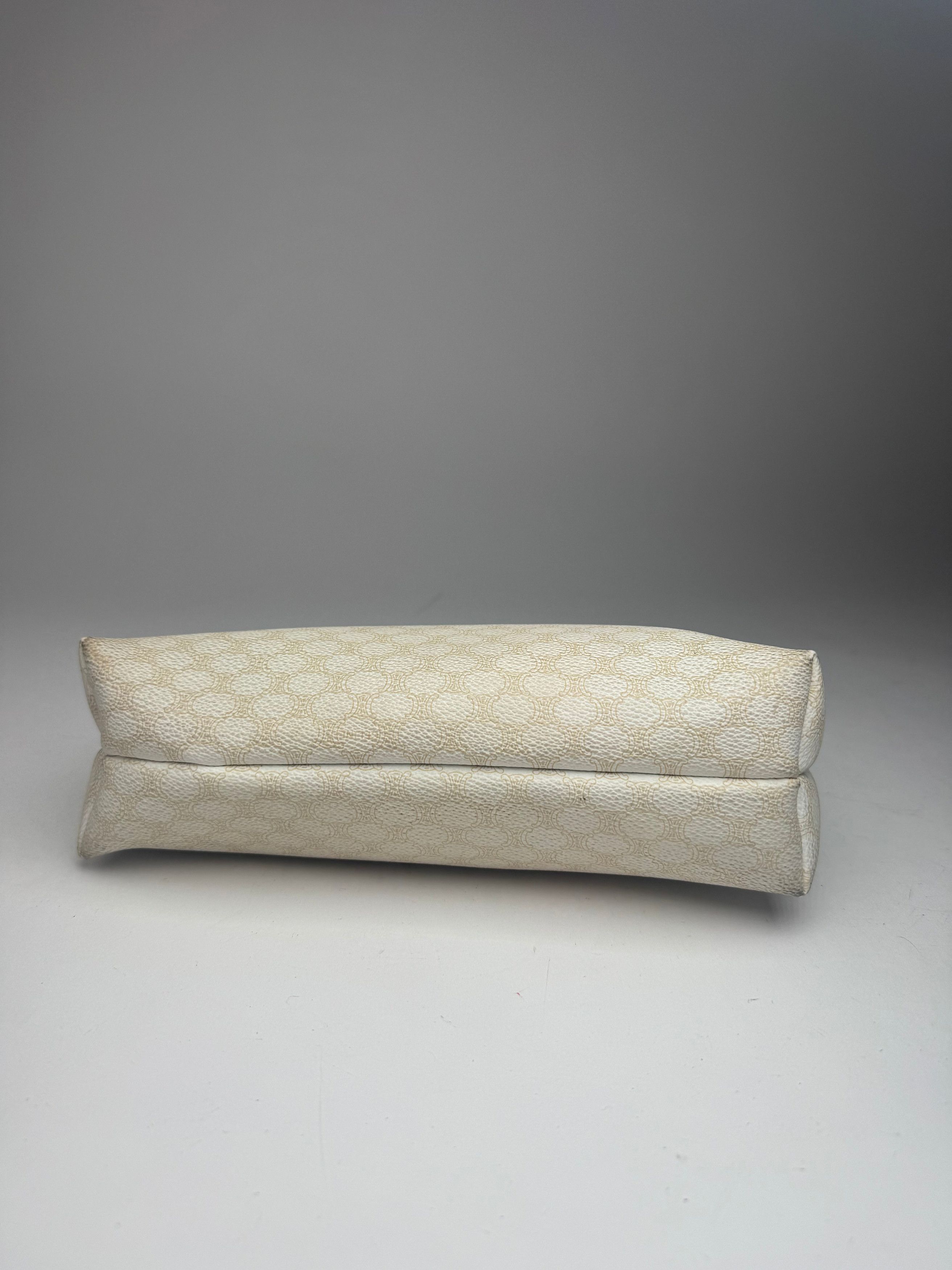 Celine Vintage Paris Monogram Leather Clutch White brown Size ONE SIZE - 9 Thumbnail