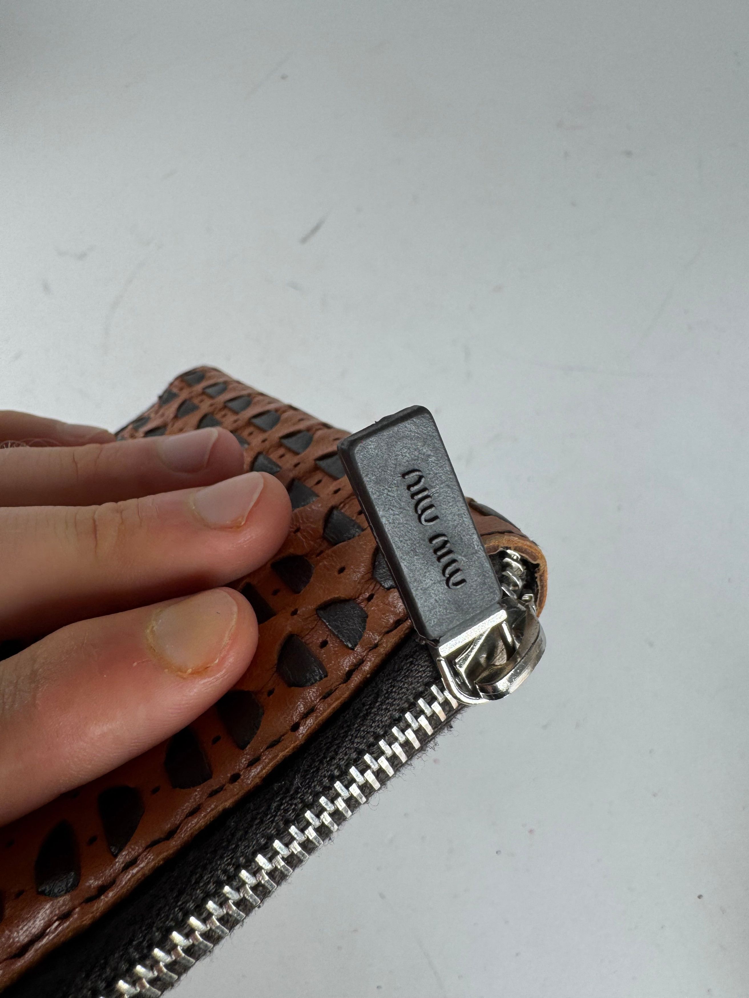Miu Miu Vintage Zippy Leather Wallet Orange black Size ONE SIZE - 3 Thumbnail