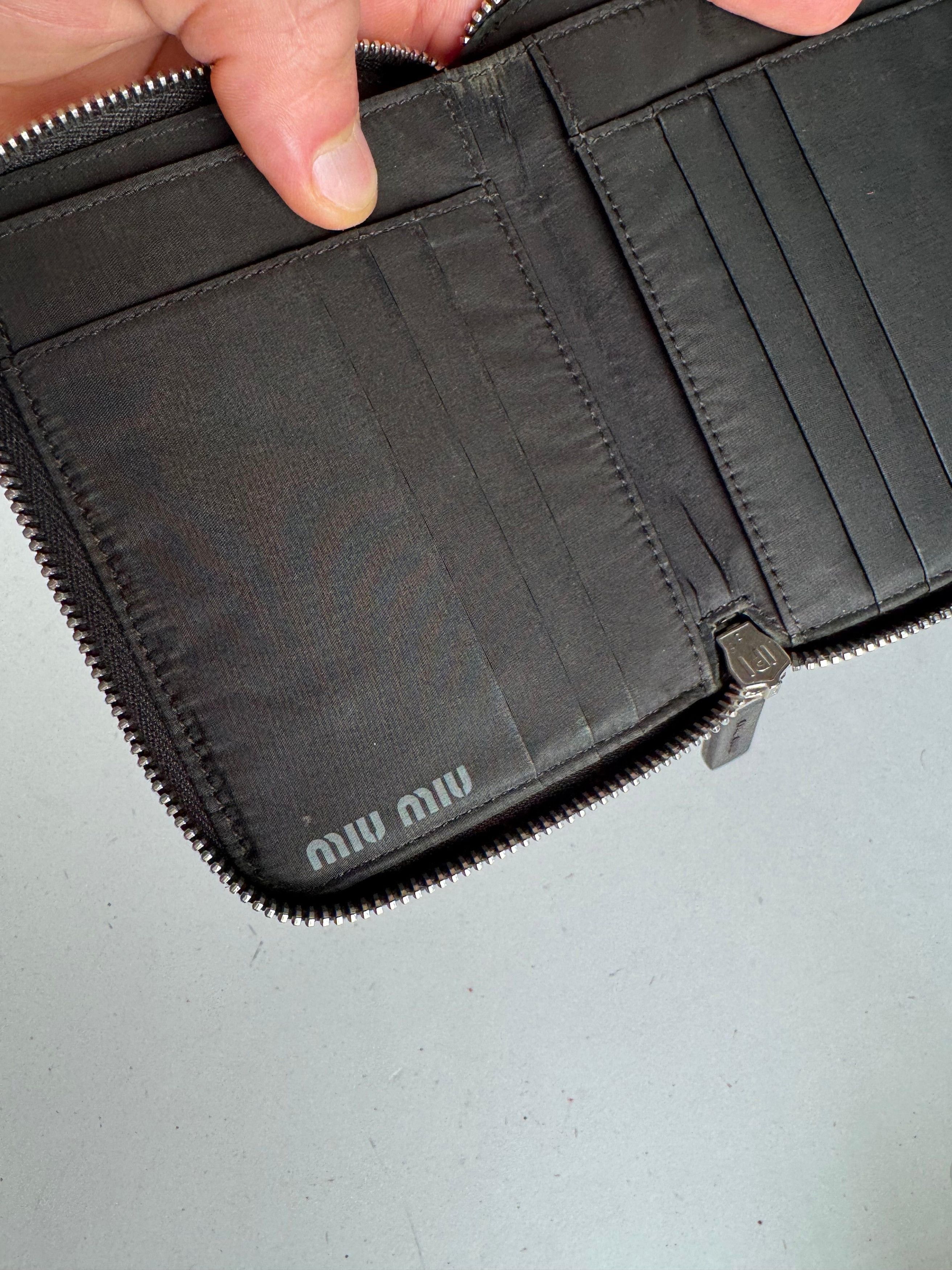 Miu Miu Vintage Zippy Leather Wallet Orange black Size ONE SIZE - 6 Thumbnail