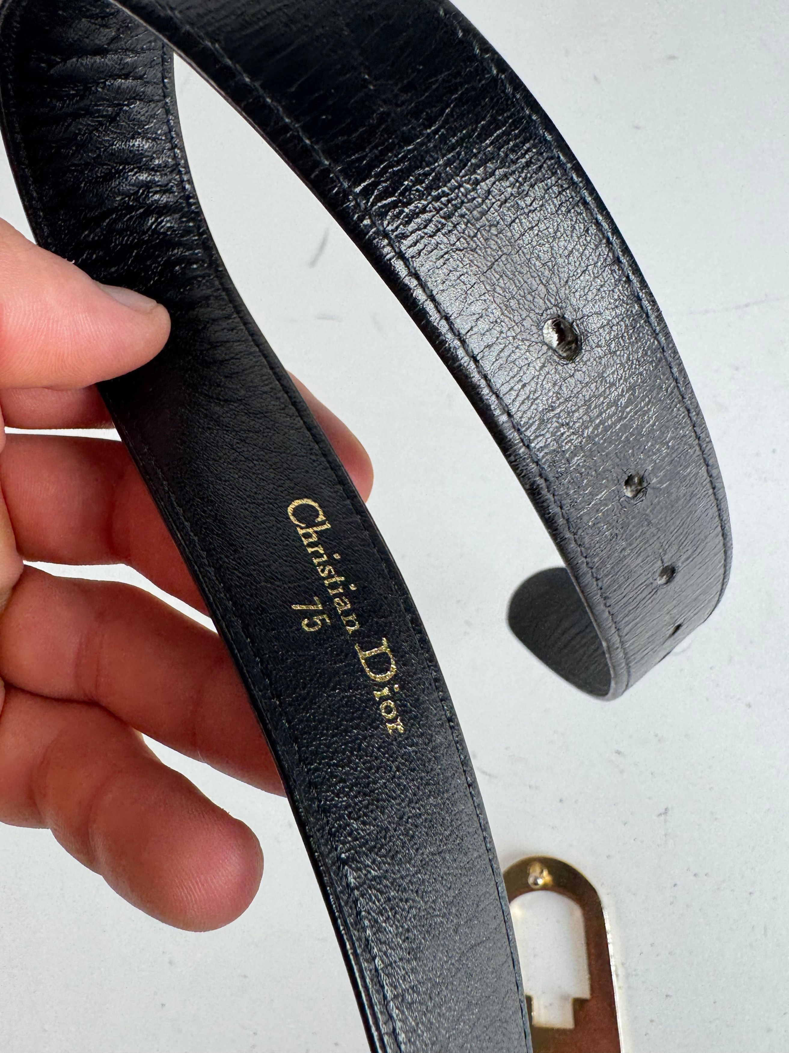 Dior Vintage Leather Belt Black Size ONE SIZE - 7 Thumbnail
