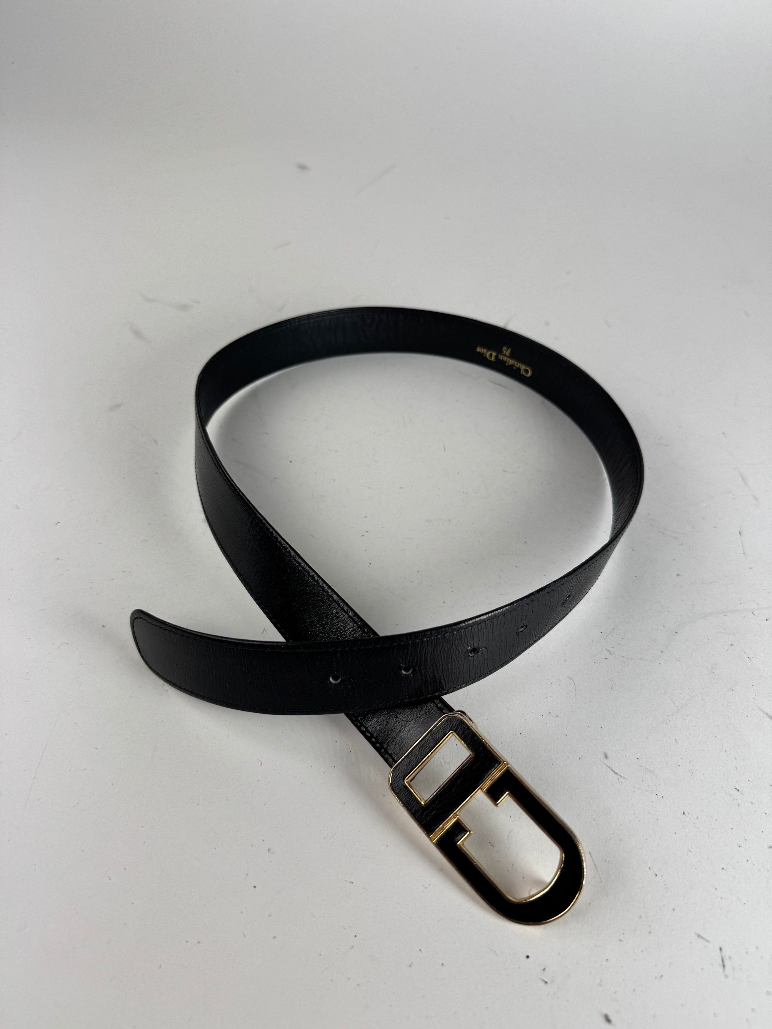 Dior Vintage Leather Belt Black Size ONE SIZE - 5 Thumbnail