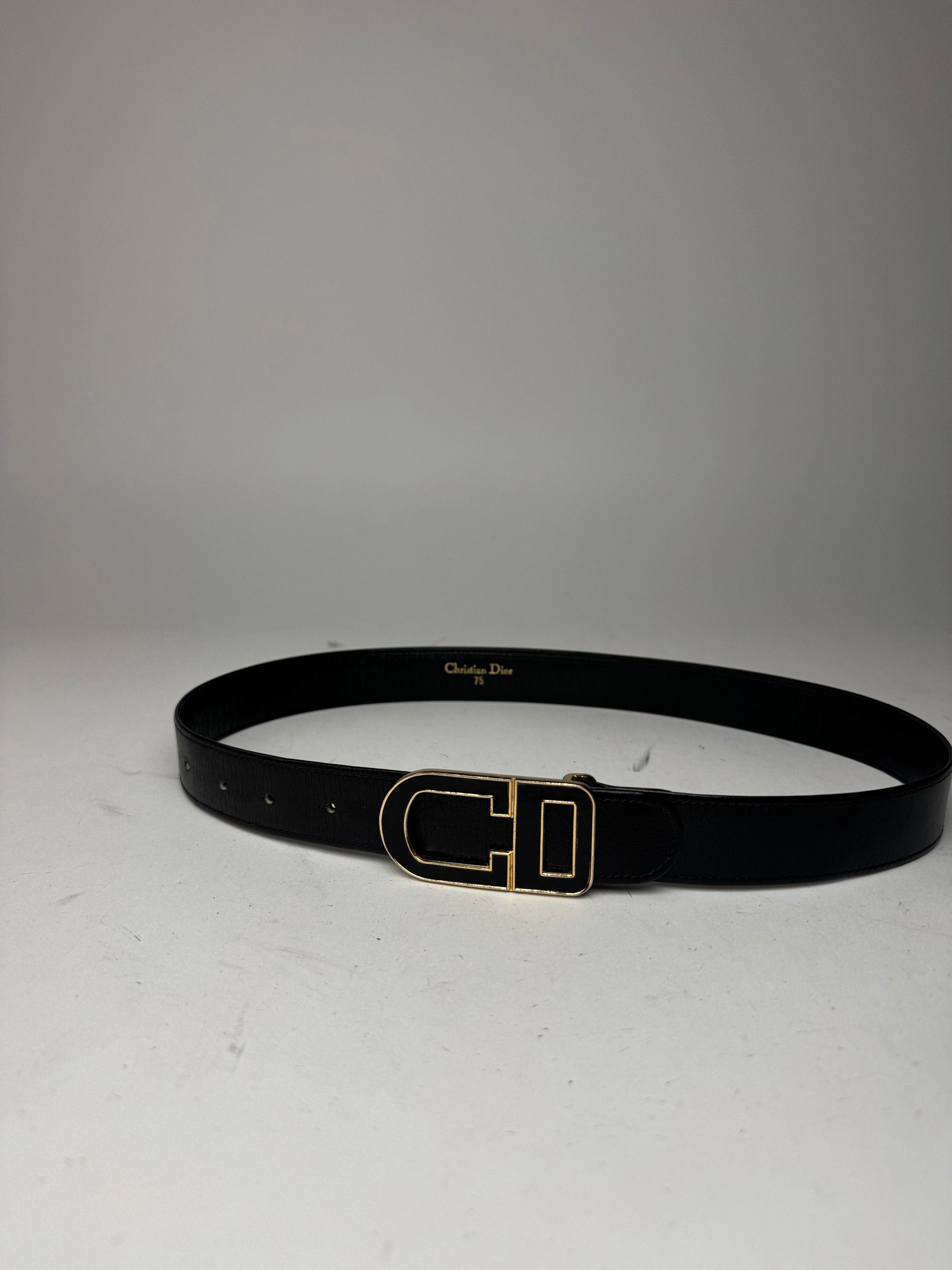 Dior Vintage Leather Belt Black Size ONE SIZE - 4 Thumbnail