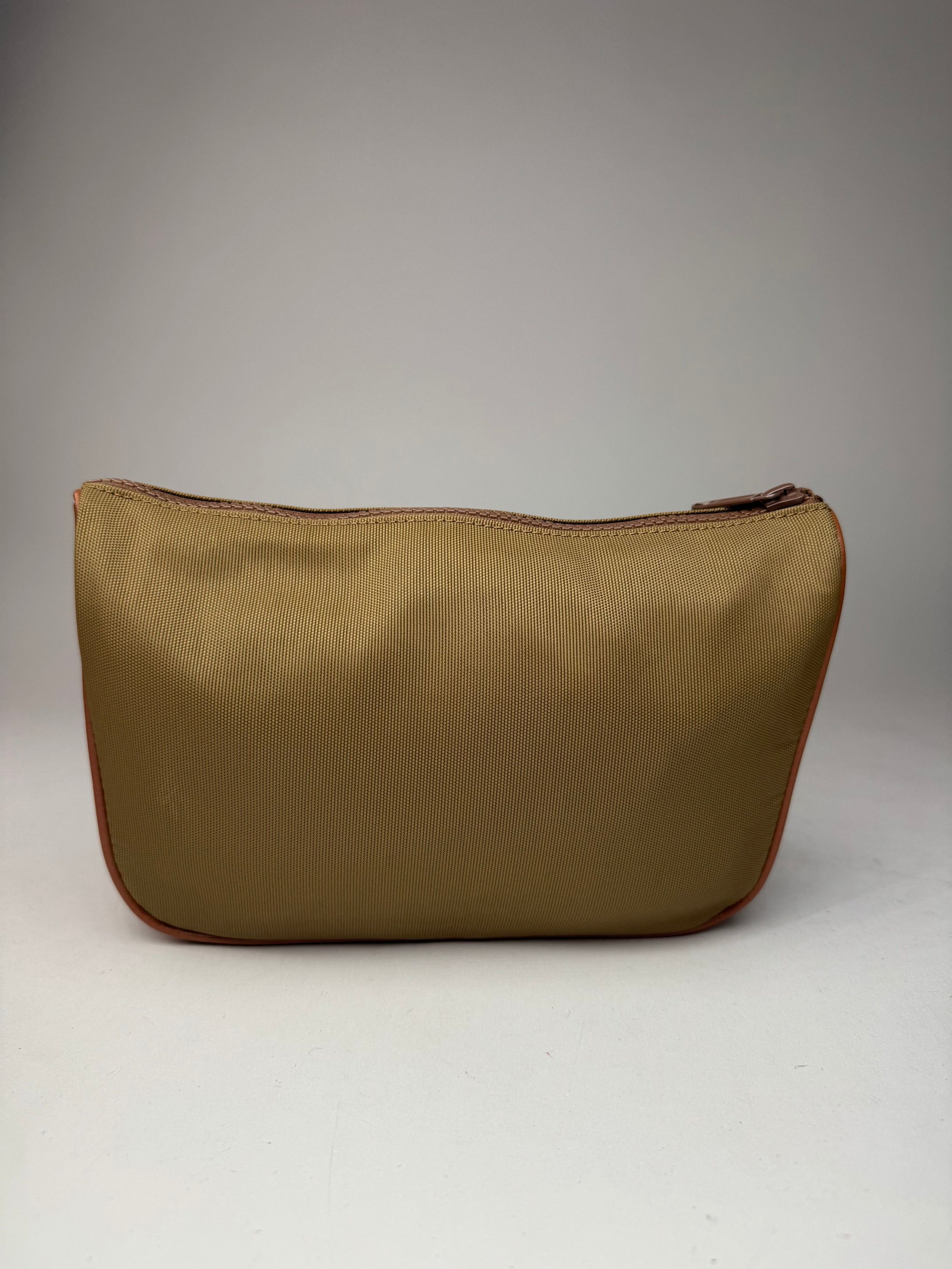 Courreges Vintage Polyester Leather Clutch Khaki Brown Size ONE SIZE - 2 Thumbnail