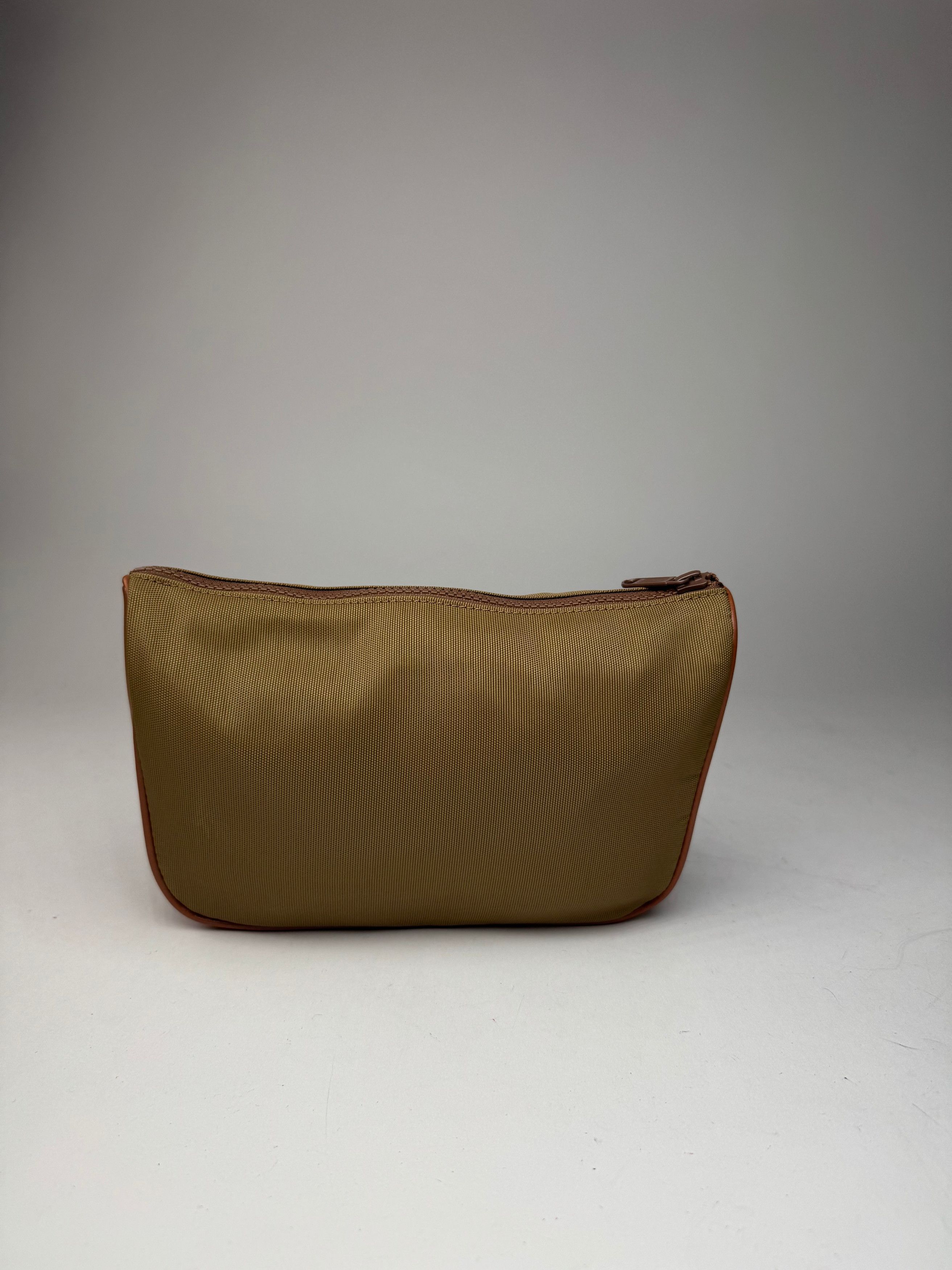 Courreges Vintage Polyester Leather Clutch Khaki Brown Size ONE SIZE - 7 Thumbnail